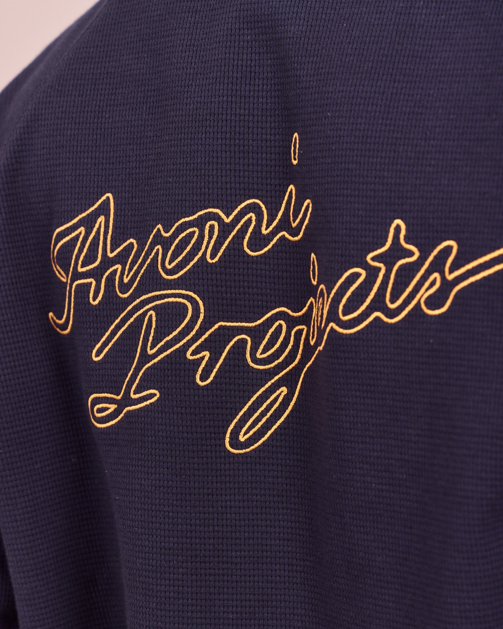 LS Waffle Raglan Tee - Navy