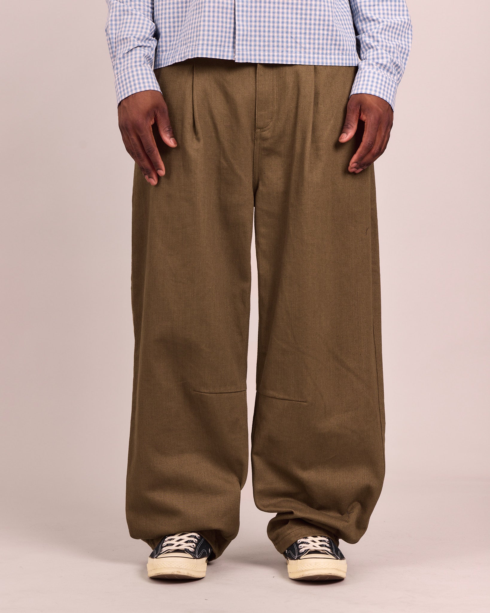Baggy Engineered Dart Jeans - Green
