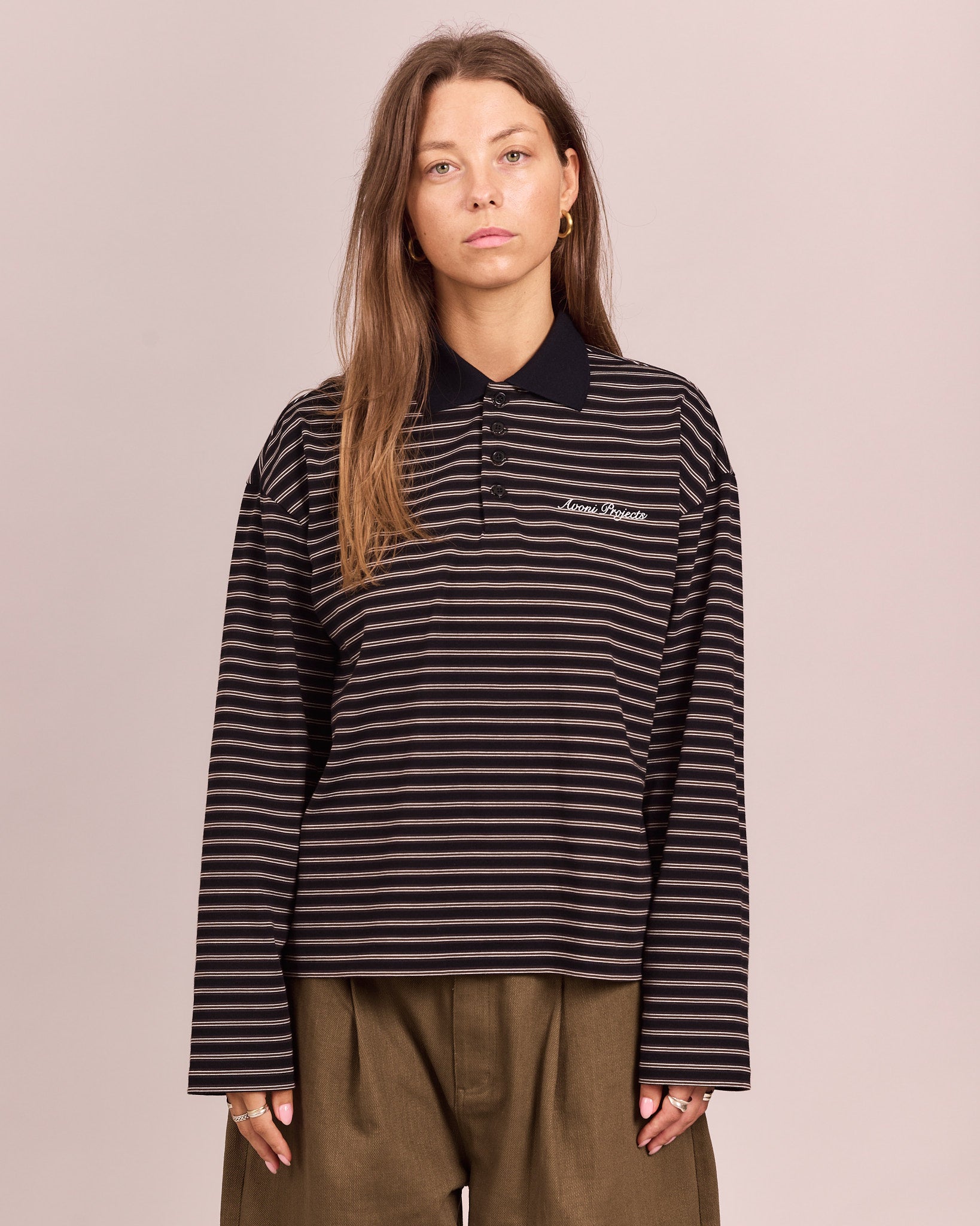 LS Polo Shirt - Black Stripe