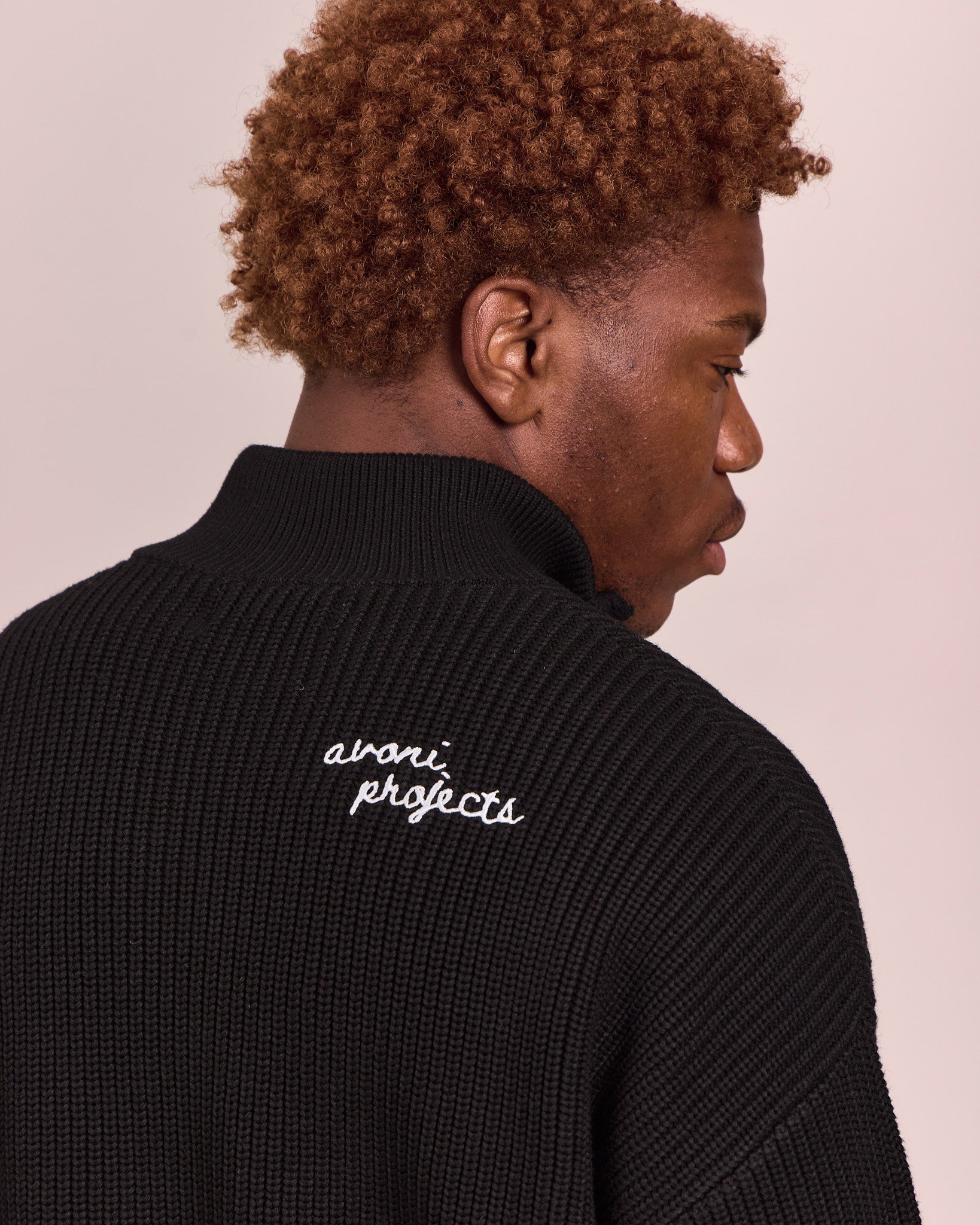 Fisherman Zip Cardigan Knit - Black