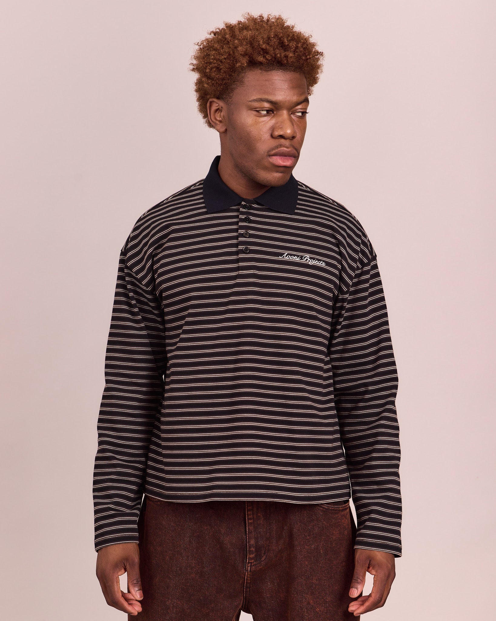 LS Polo Shirt - Black Stripe