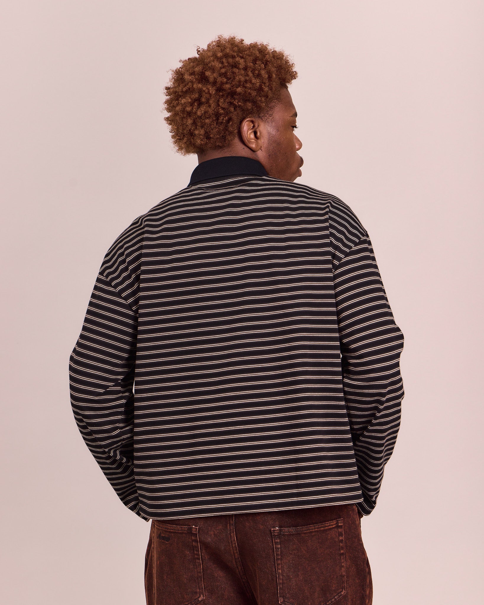 LS Polo Shirt - Black Stripe