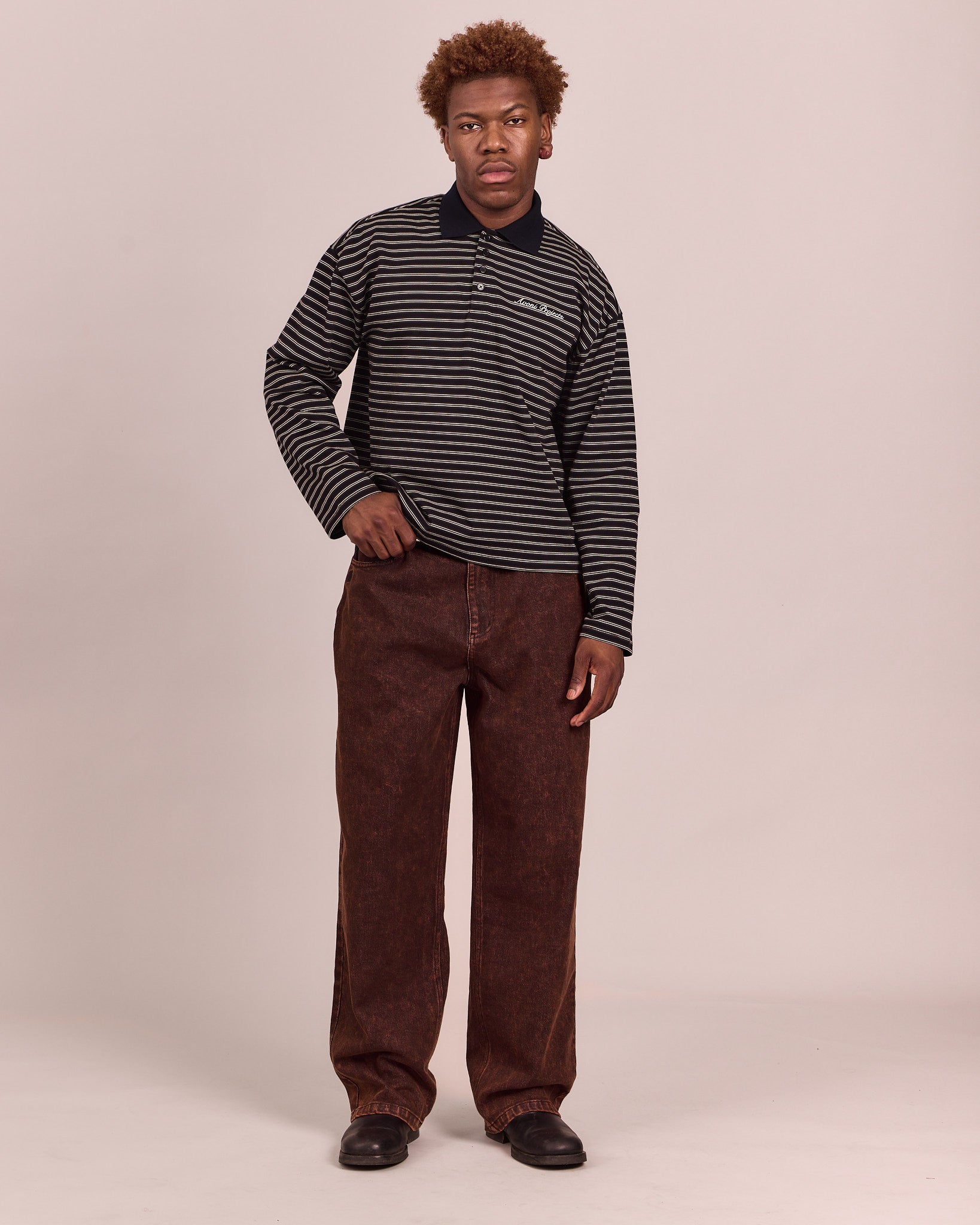 LS Polo Shirt - Black Stripe