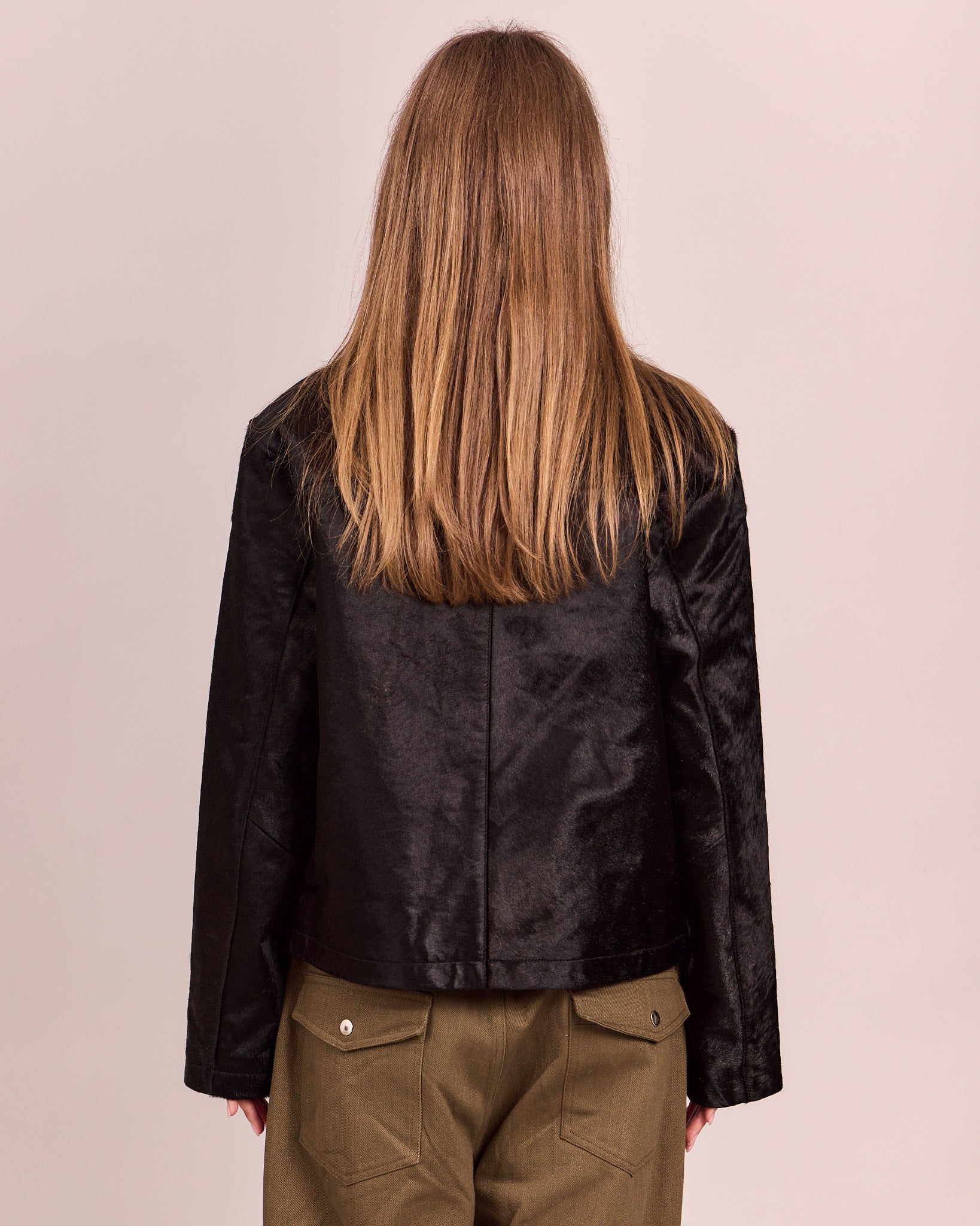 Cow Hide Leather Jacket - Black