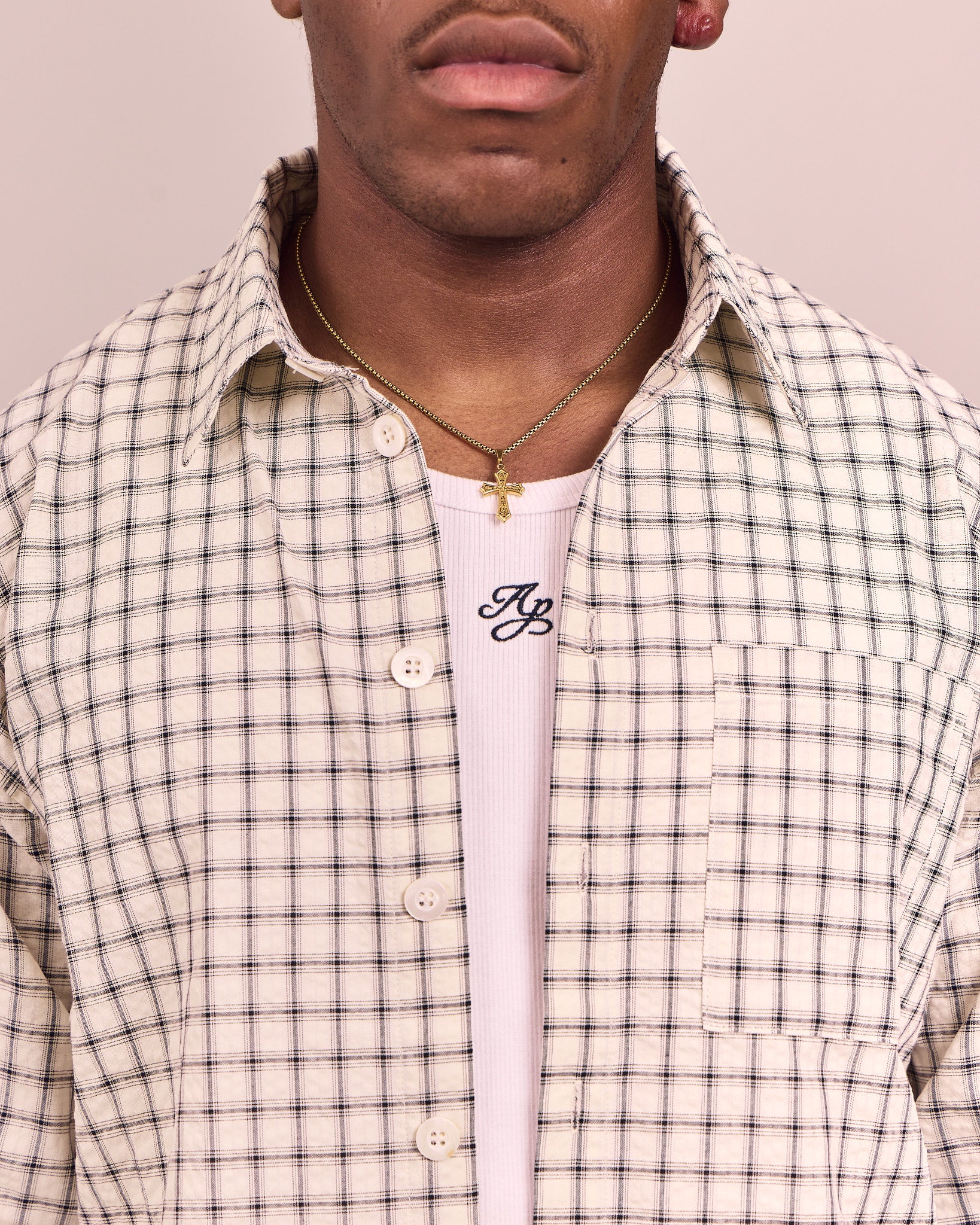 LS Checkered Shirt - Big Navy Check