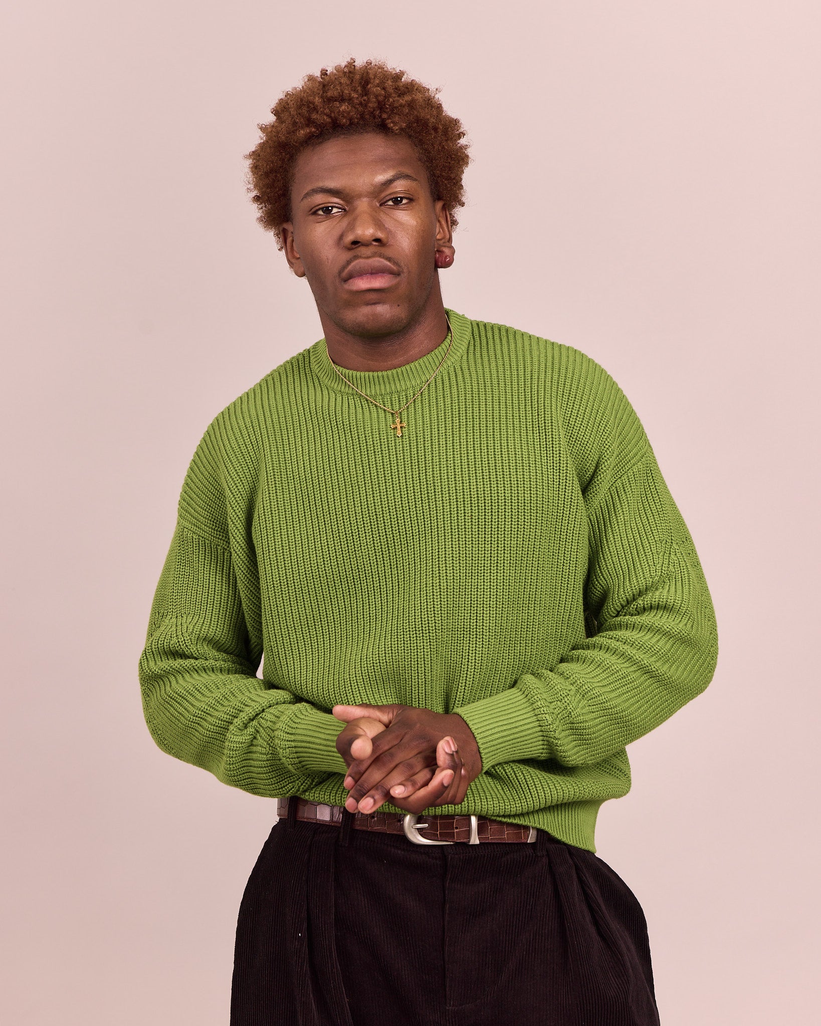 Fisherman O Neck Knit - Green