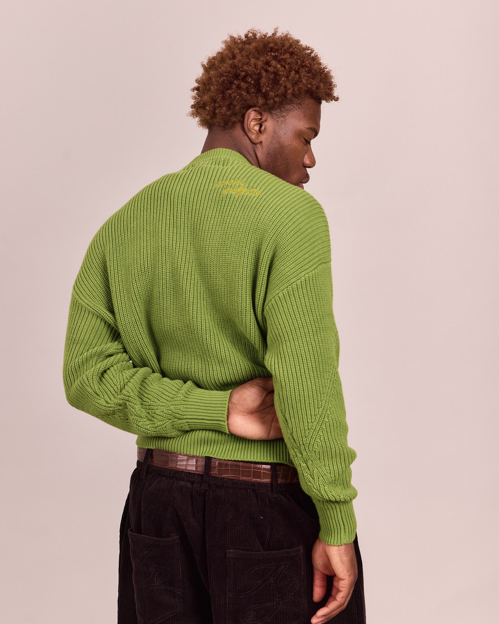 Fisherman O Neck Knit - Green