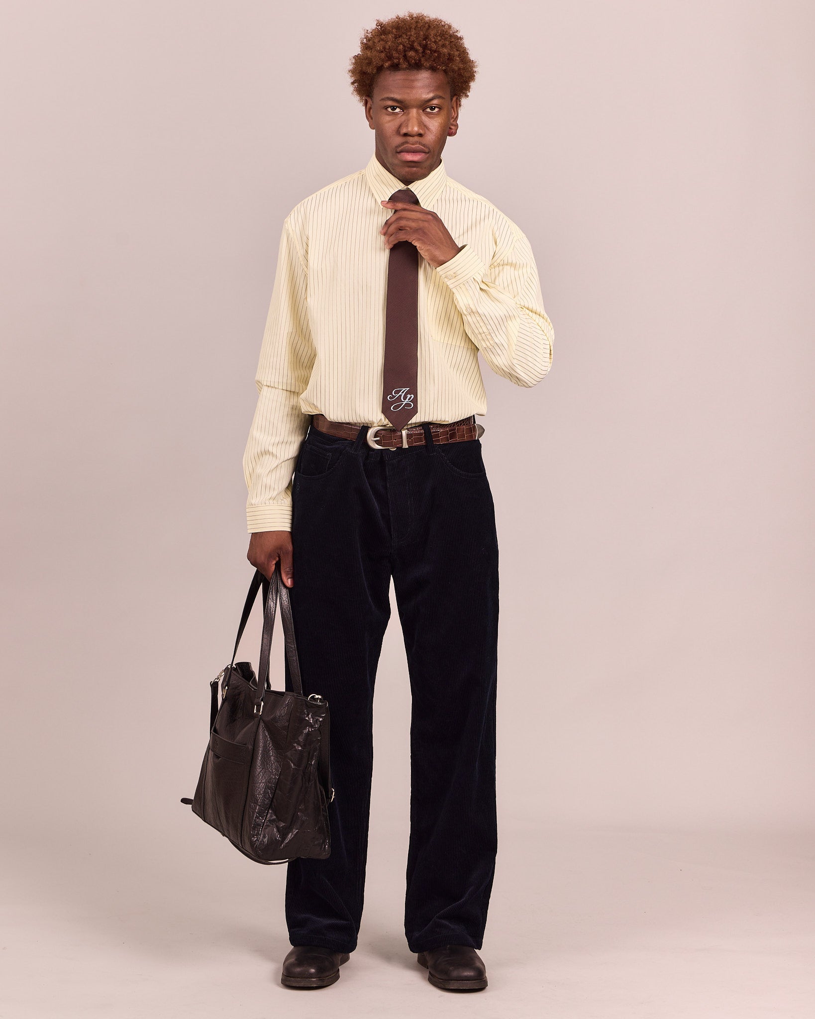 LS Striped Shirt - Butteryellow/Brown