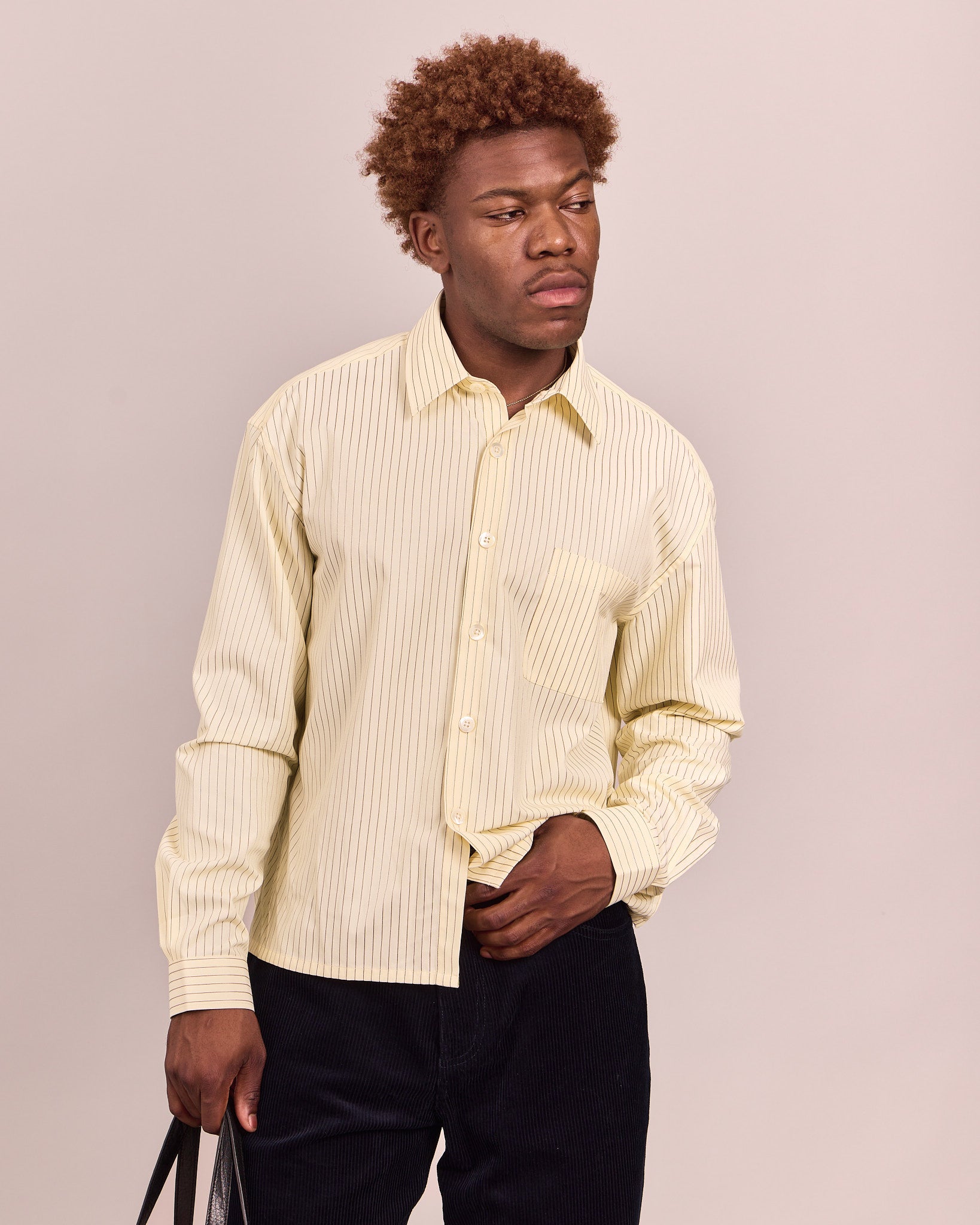 LS Striped Shirt - Butteryellow/Brown