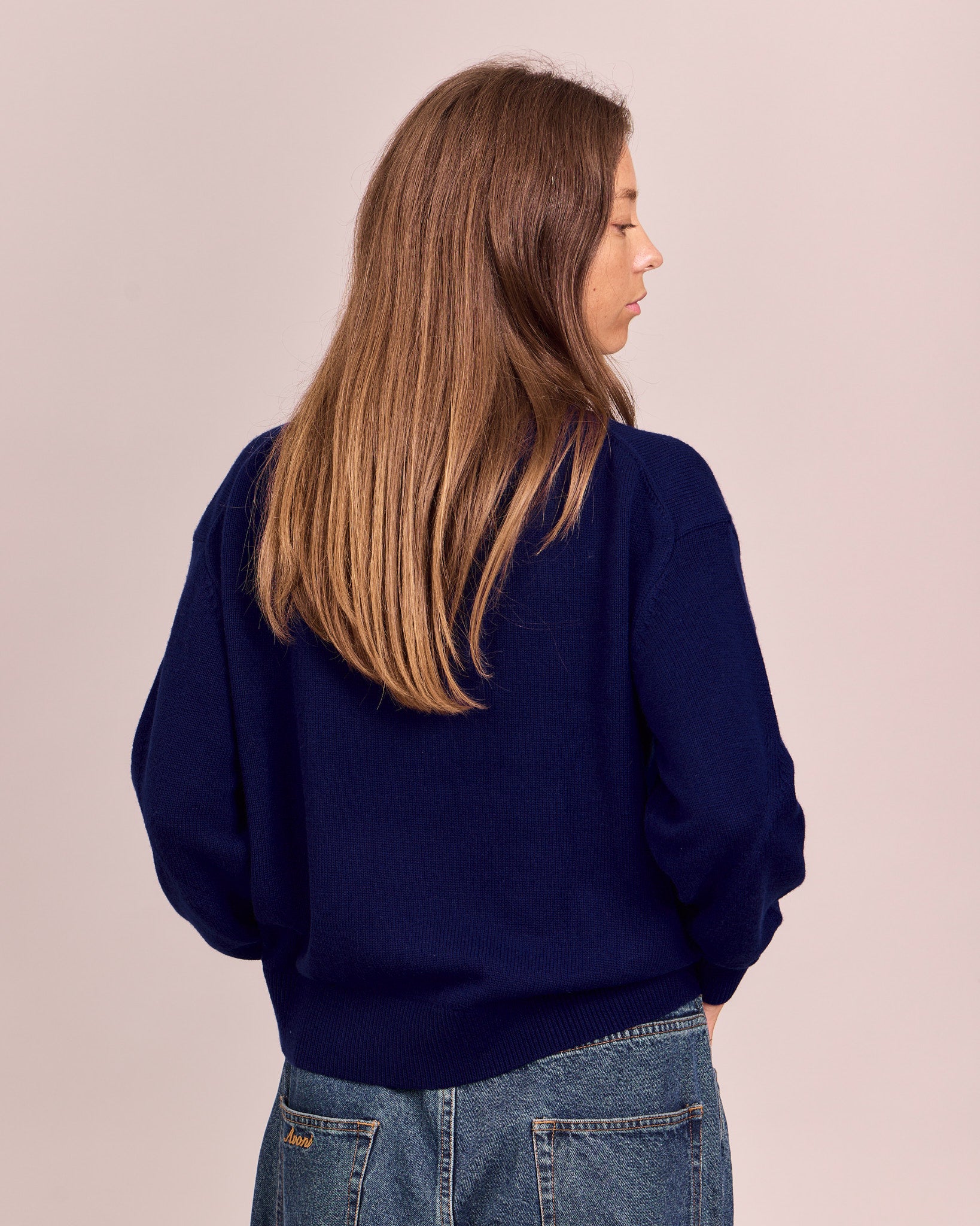 Essential Merino O-Neck Knit- Navy