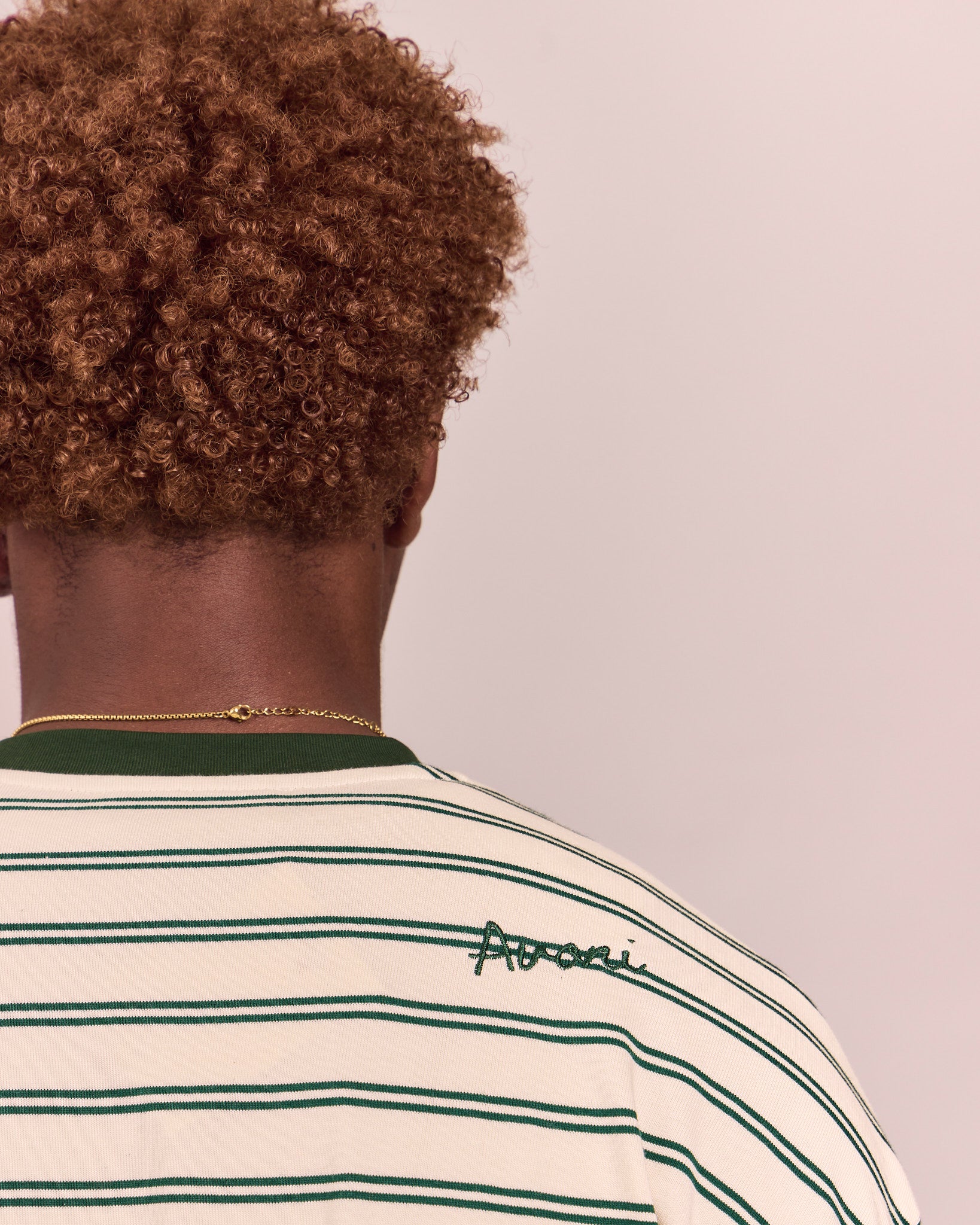 LS Classic Tee - Green/Marshmallow Stripe