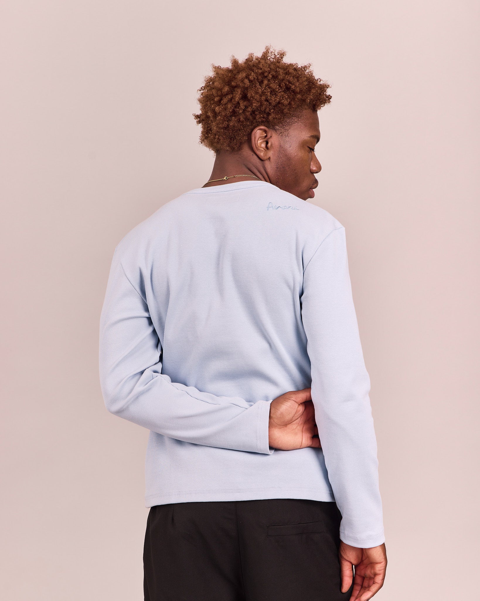 LS Henley Shirt - Baby Blue