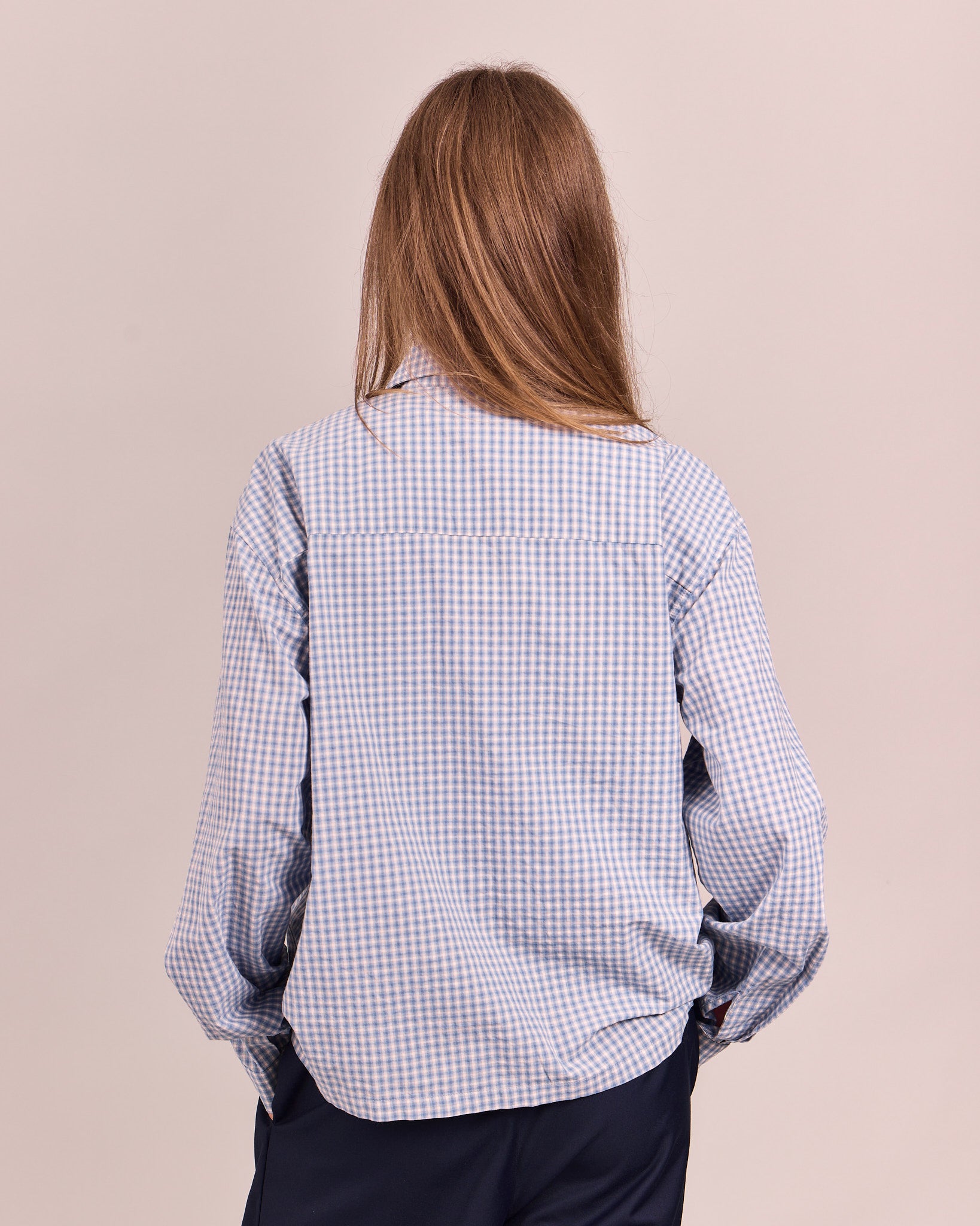 LS Checkered Shirt - Distorted Blue
