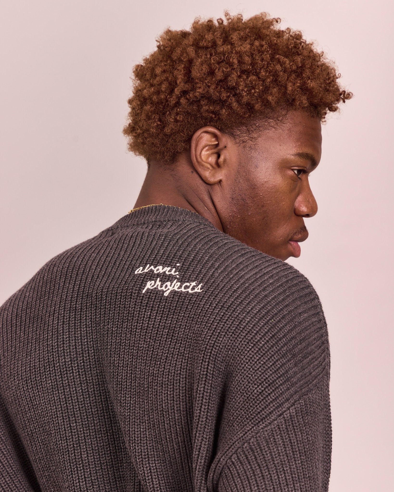Fisherman O Neck Knit - Charcoal