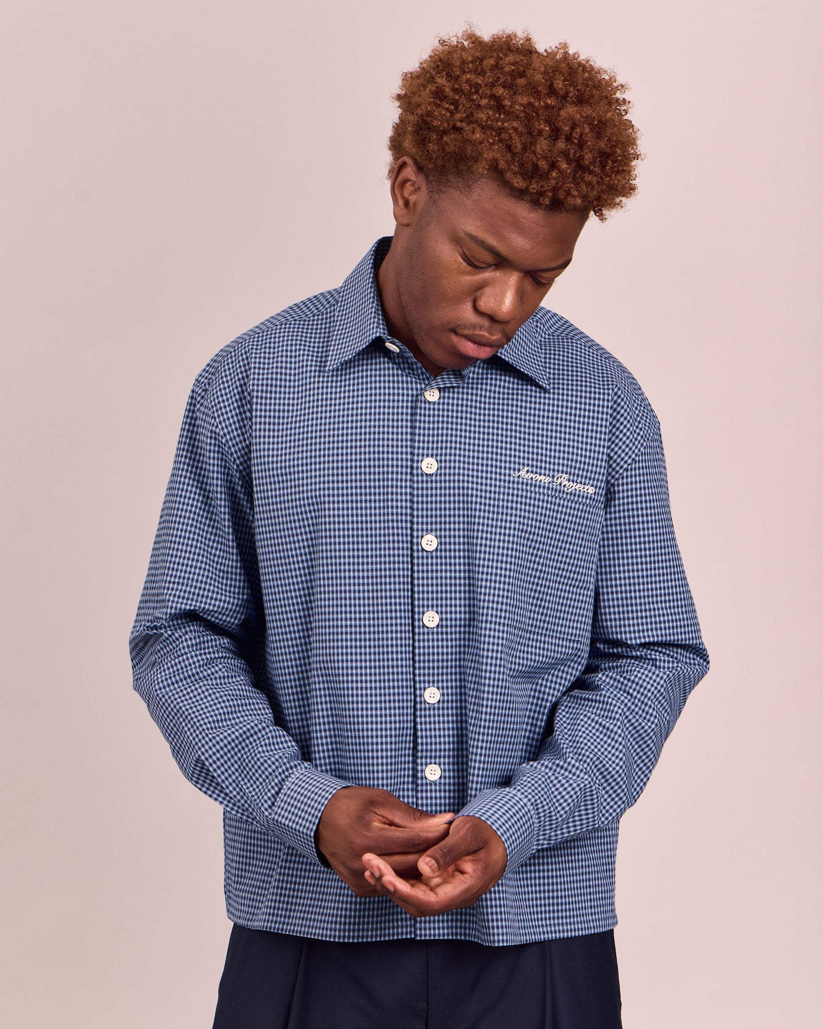 LS Checkered Shirt - Navy/Blue