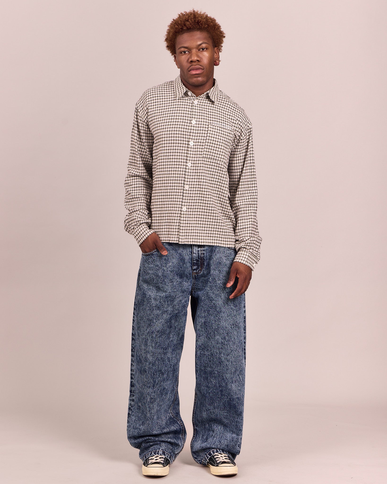 LS Checkered Shirt - Army Green
