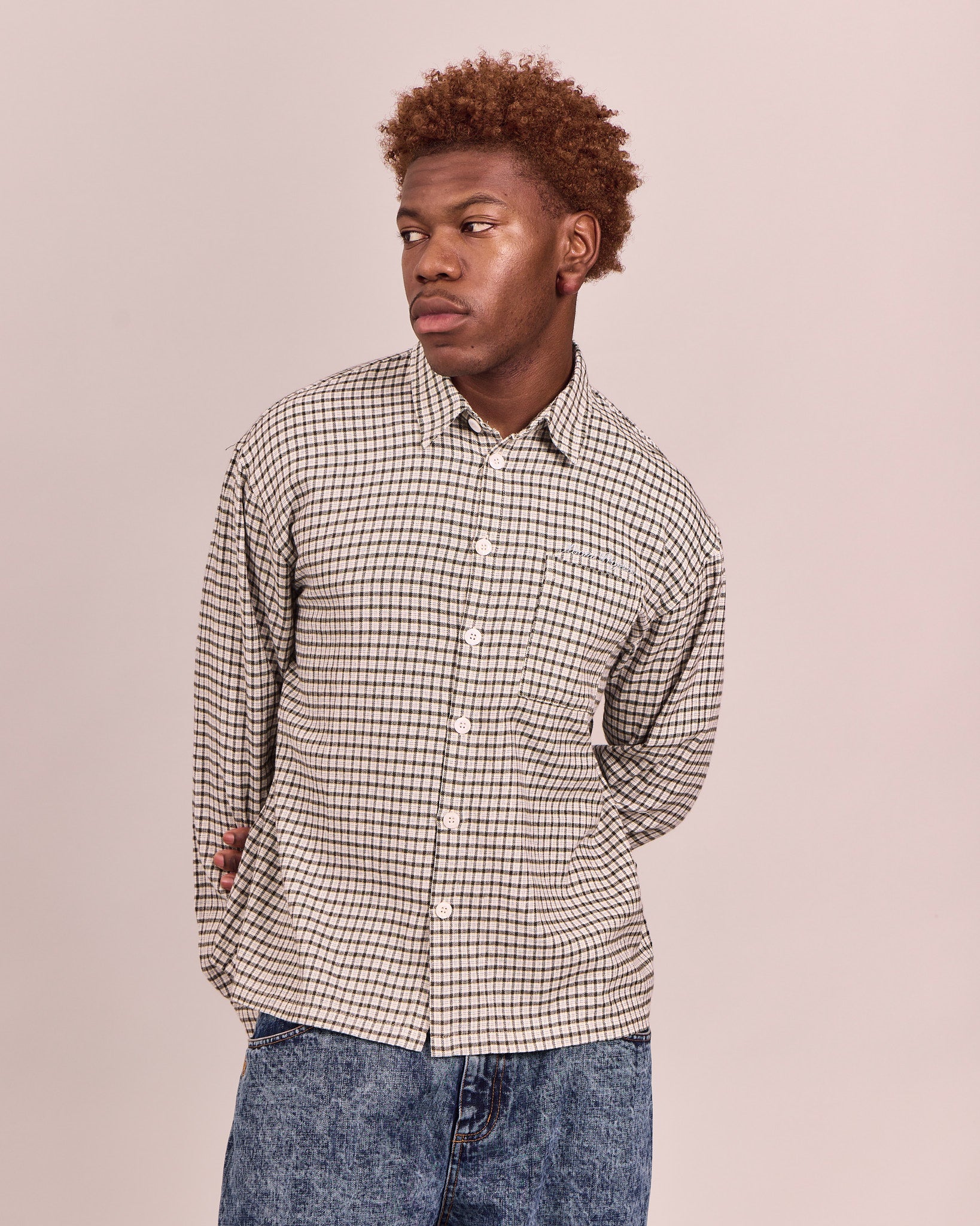 LS Checkered Shirt - Army Green