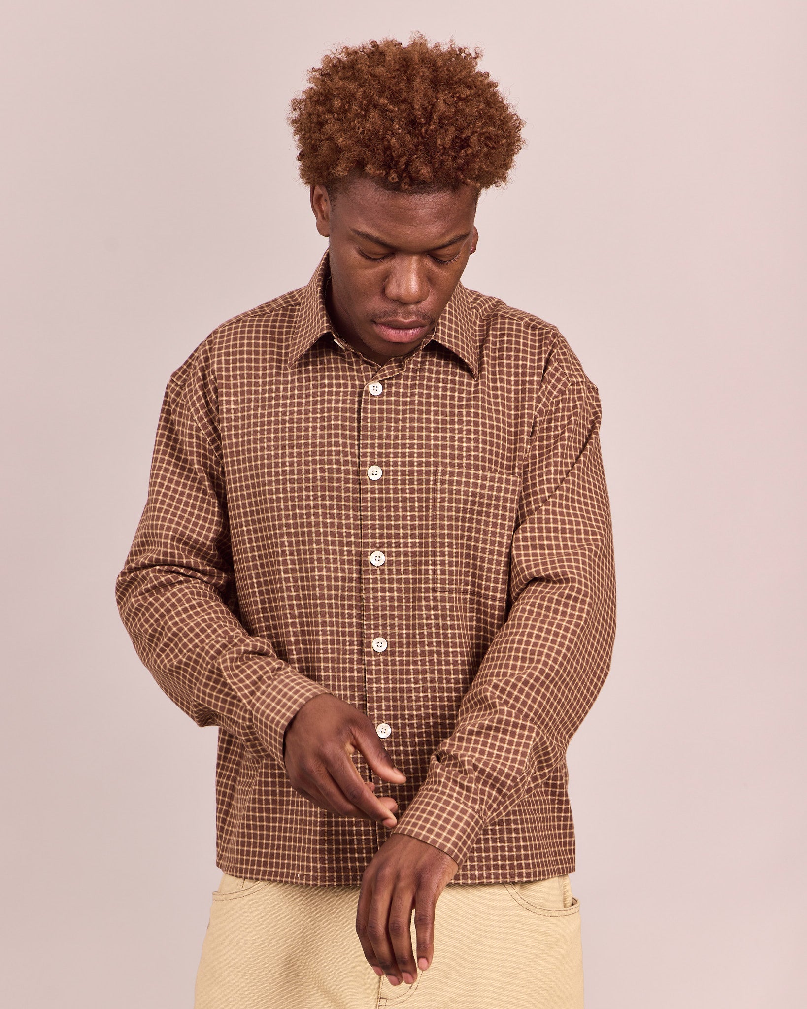 LS Checkered Shirt - Brown/Orange
