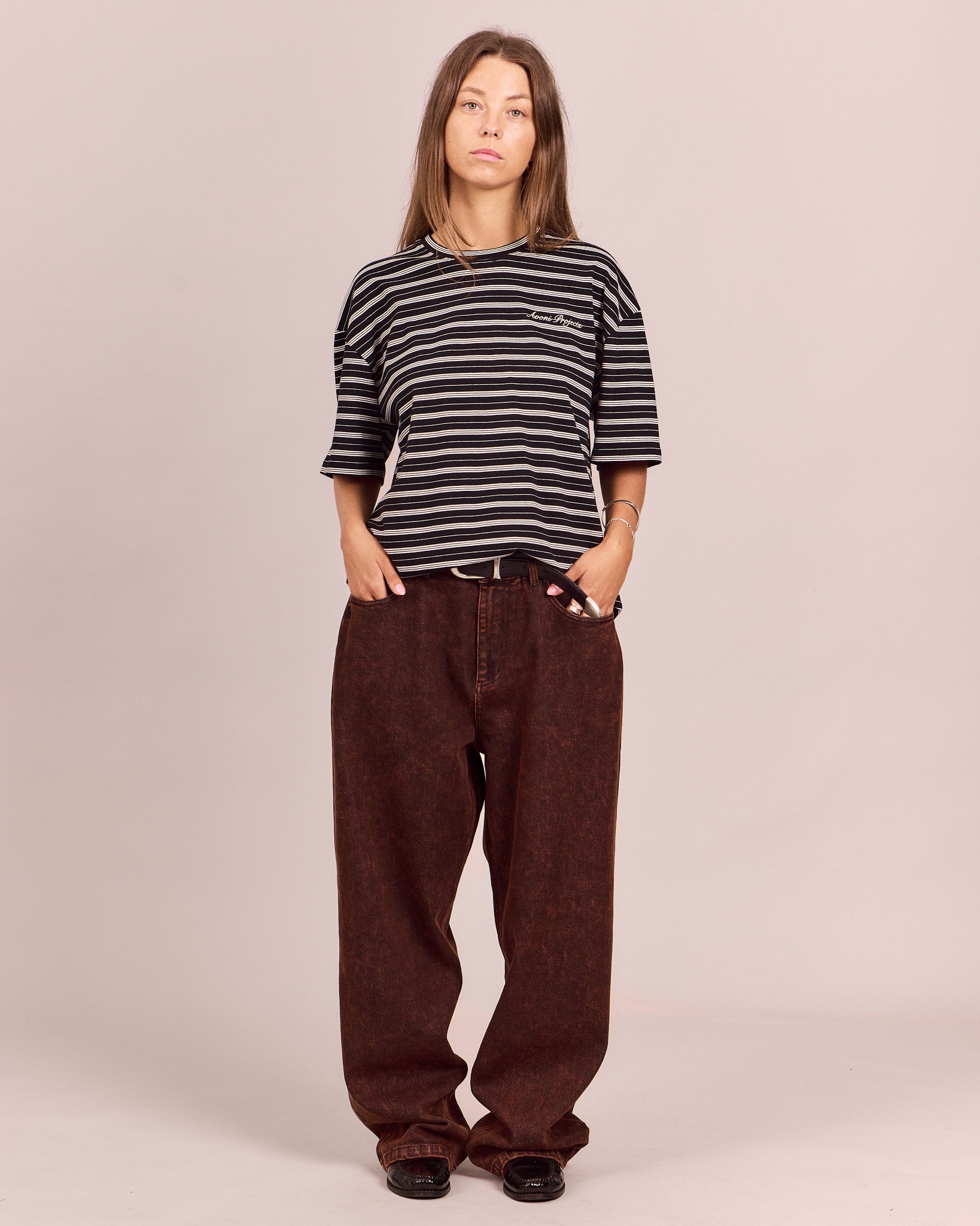 Boxy SS Tee - Black Stripe