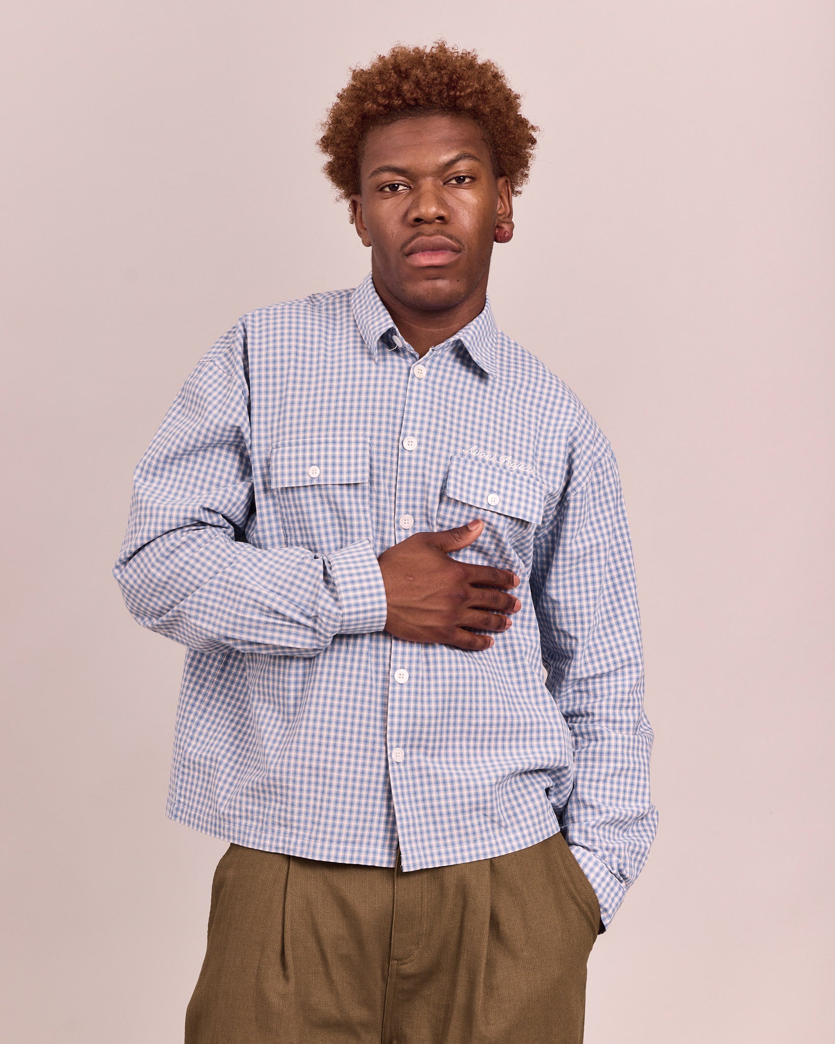 LS Checkered Shirt - Distorted Blue