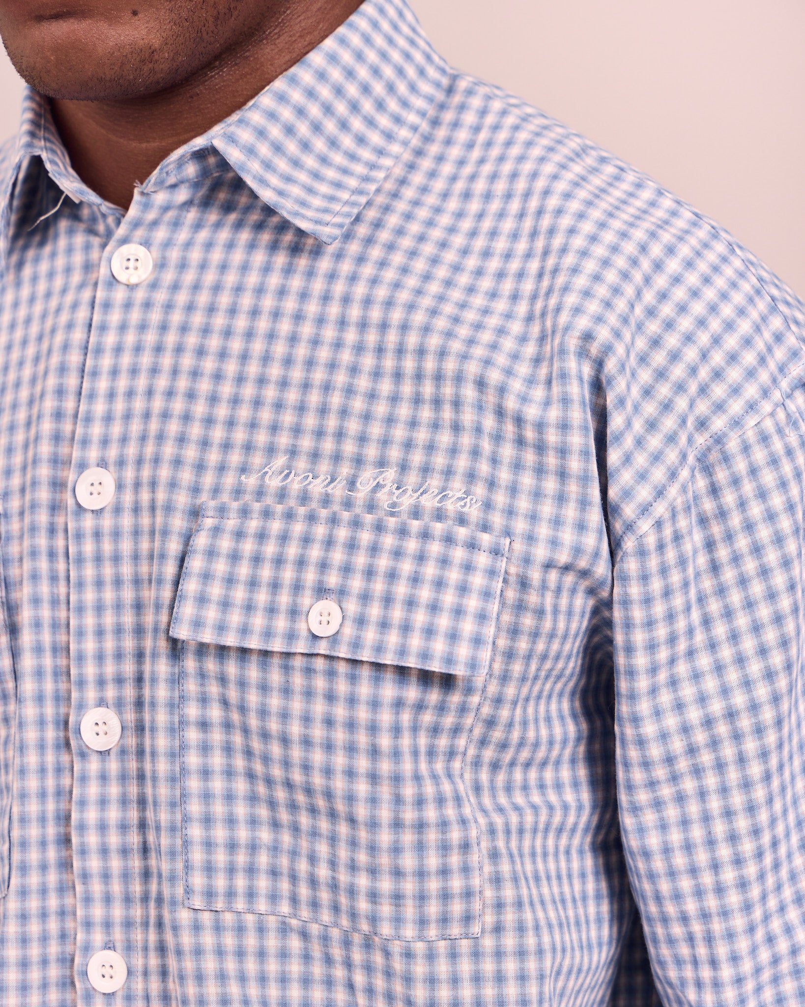 LS Checkered Shirt - Distorted Blue