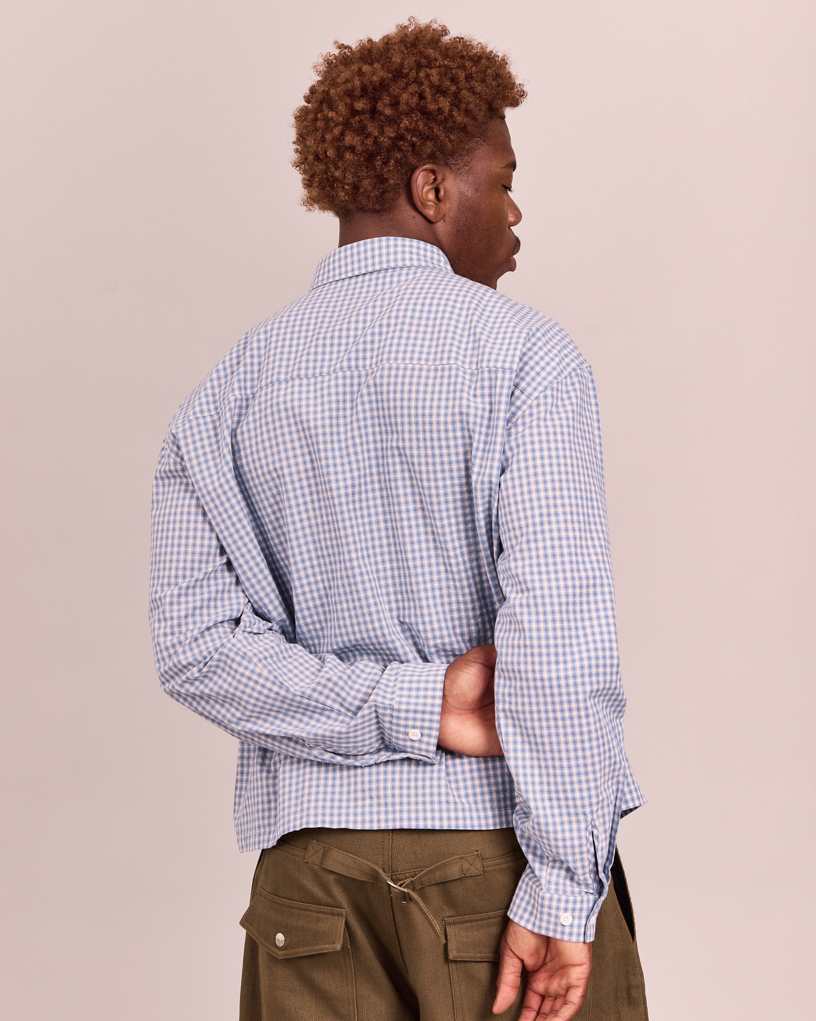 LS Checkered Shirt - Distorted Blue