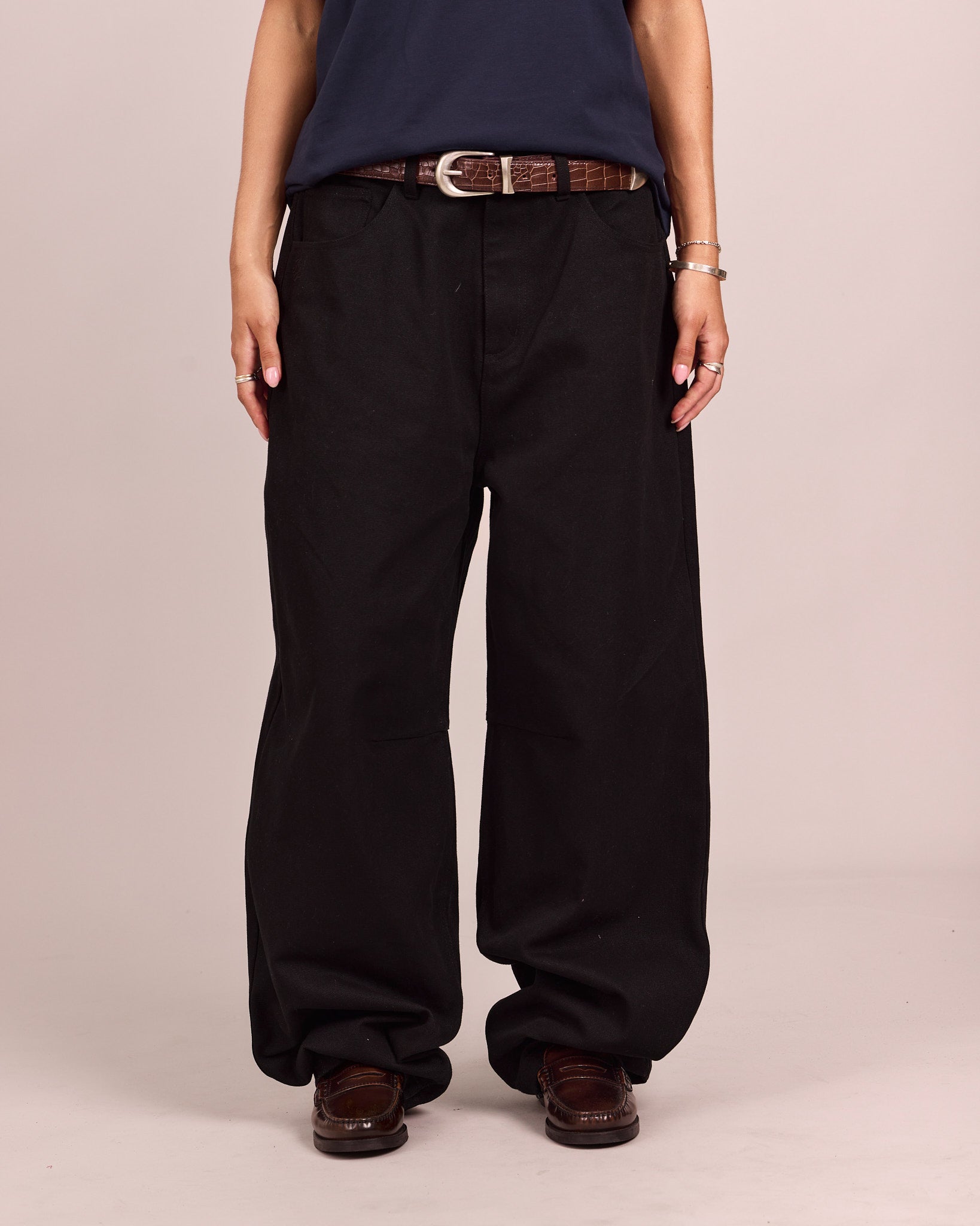 Baggy Duck Dart Jeans - Black