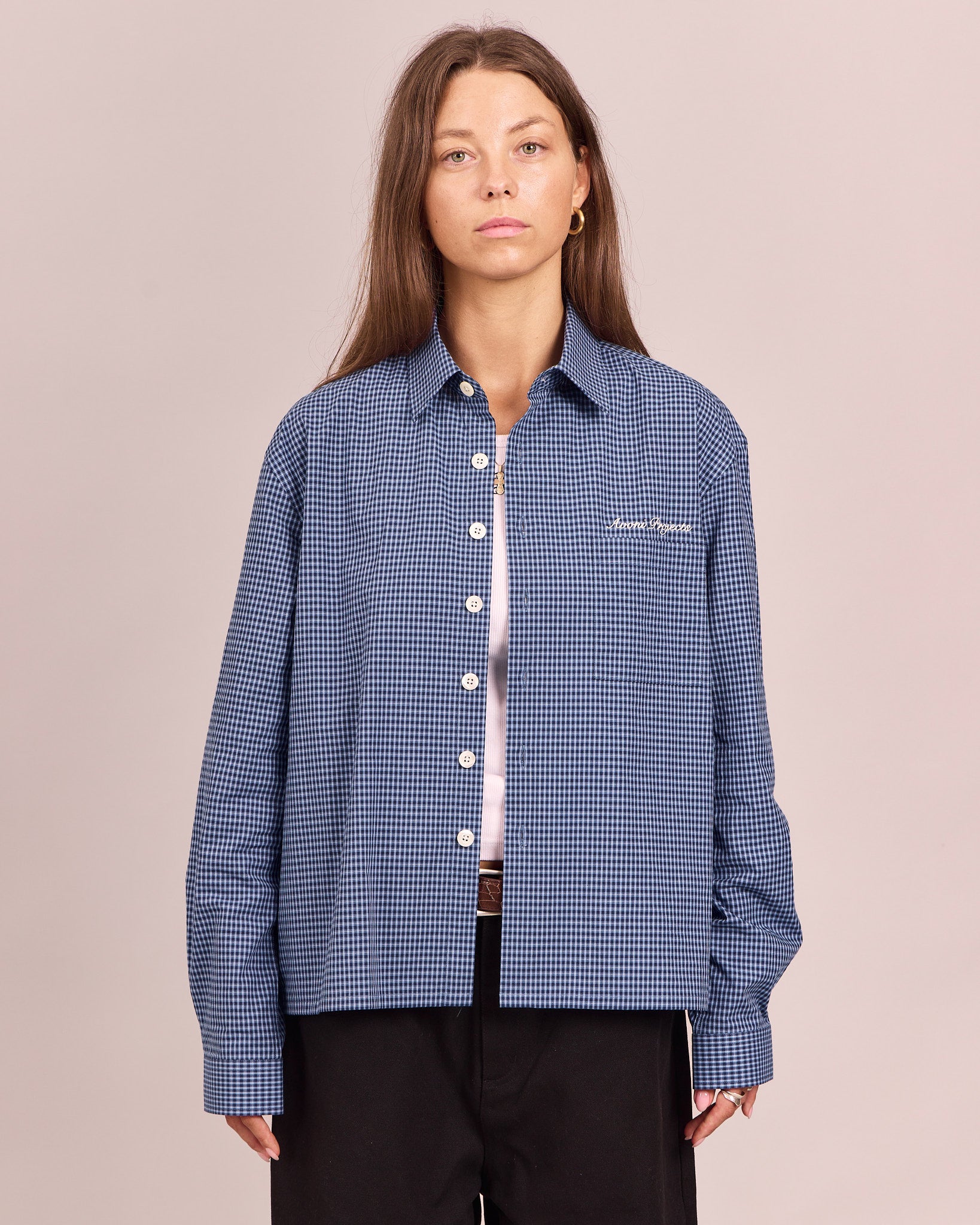 LS Checkered Shirt - Navy/Blue