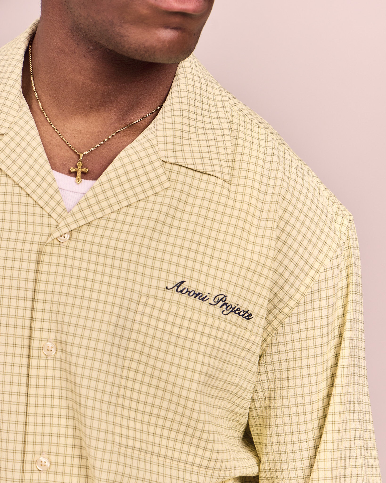 LS Checkered Shirt - Off White/Shadow Moss