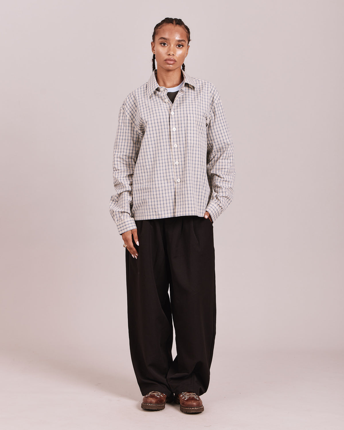 LS Checkered Shirt - Blue/Off White
