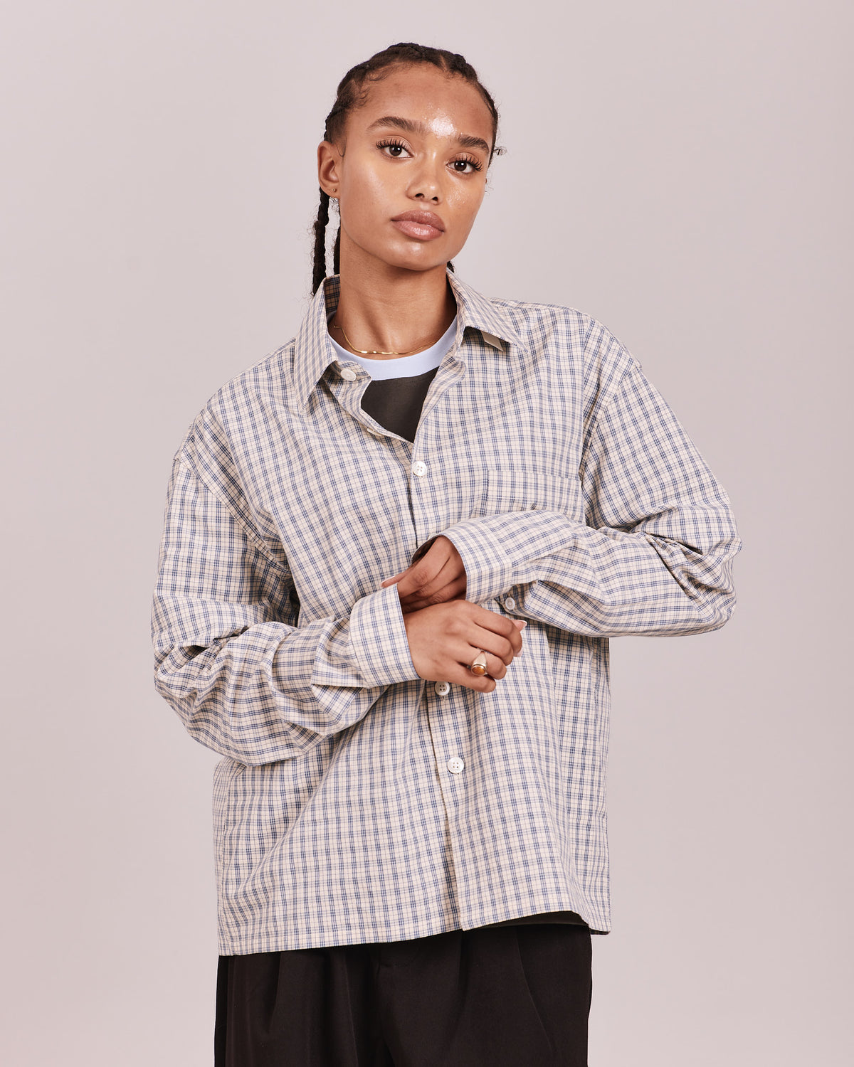 LS Checkered Shirt - Blue/Off White