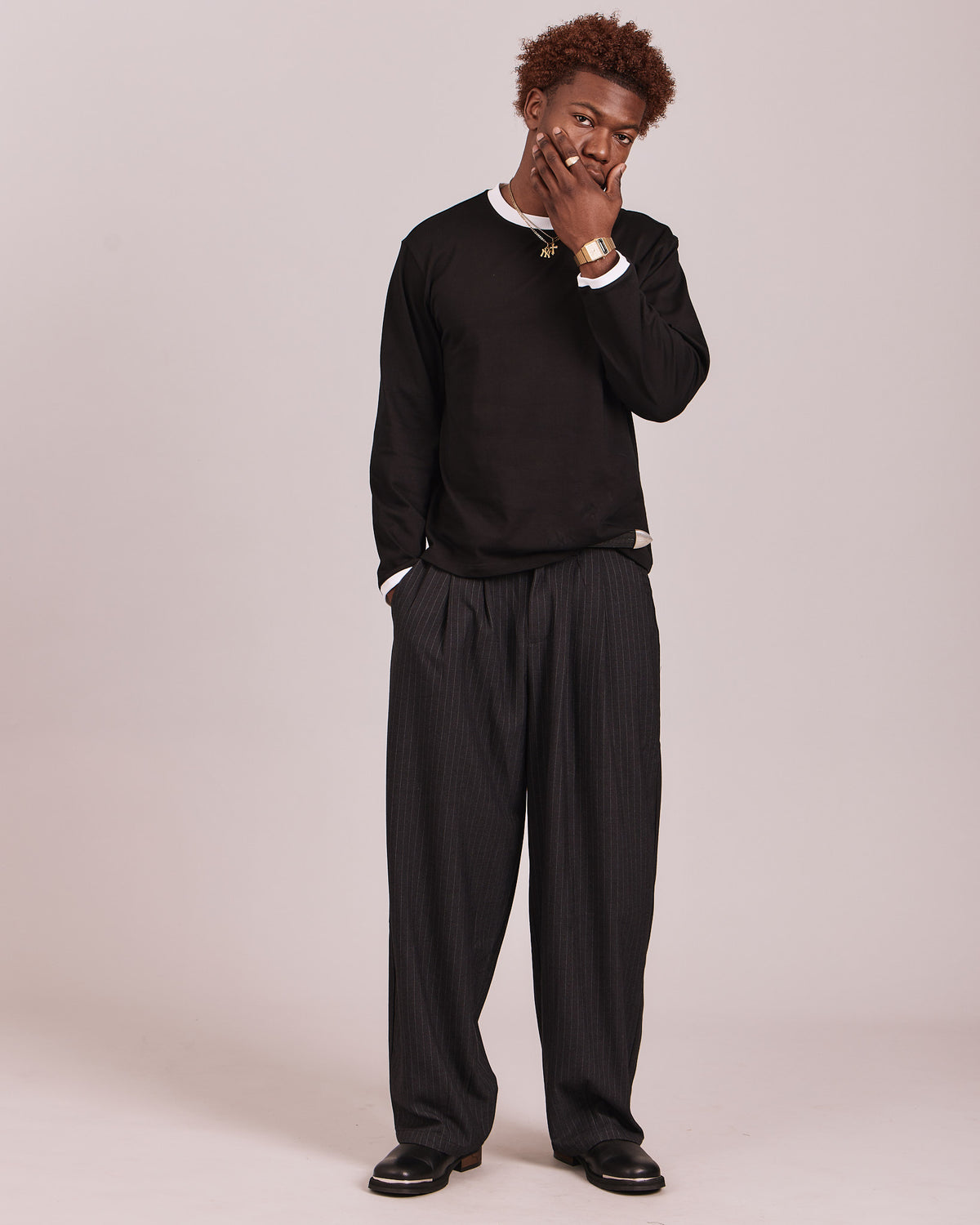 LS Ringer Tee - Black/White
