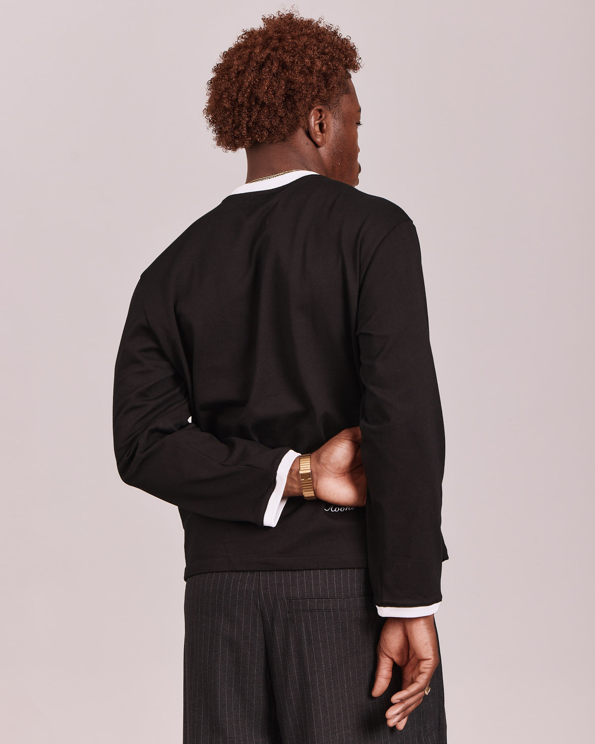 LS Ringer Tee - Black/White