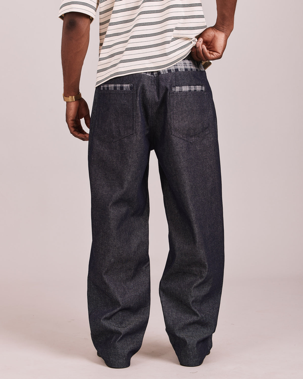 Baggy Jeans - Indigo/Navy Check