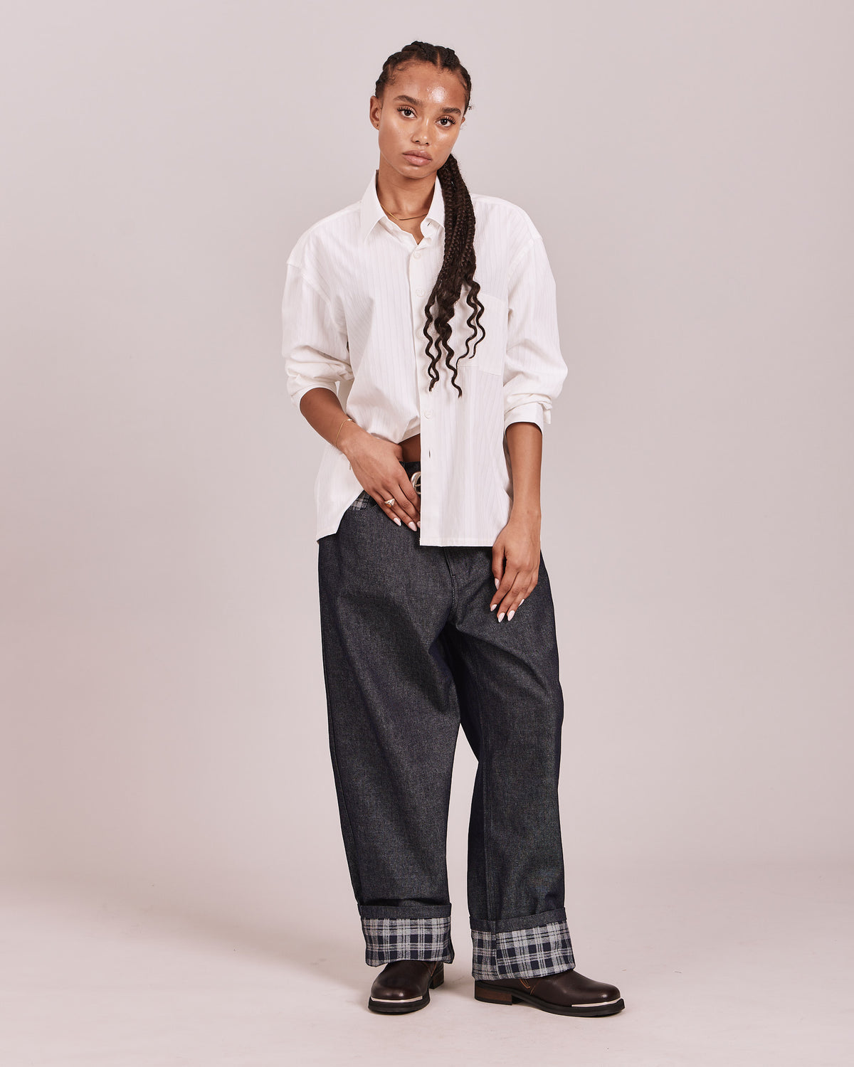 Baggy Jeans - Indigo/Navy Check