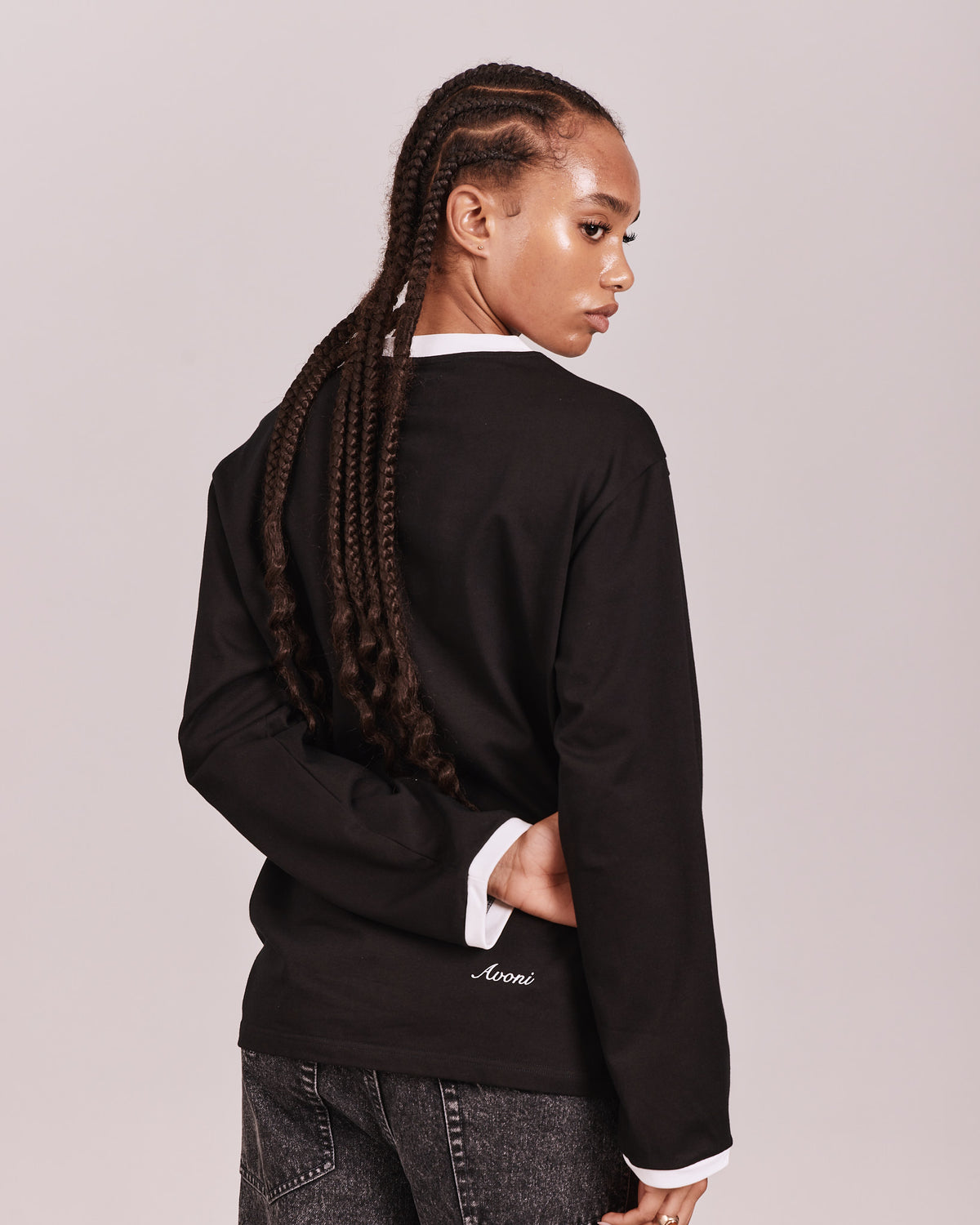 LS Ringer Tee - Black/White