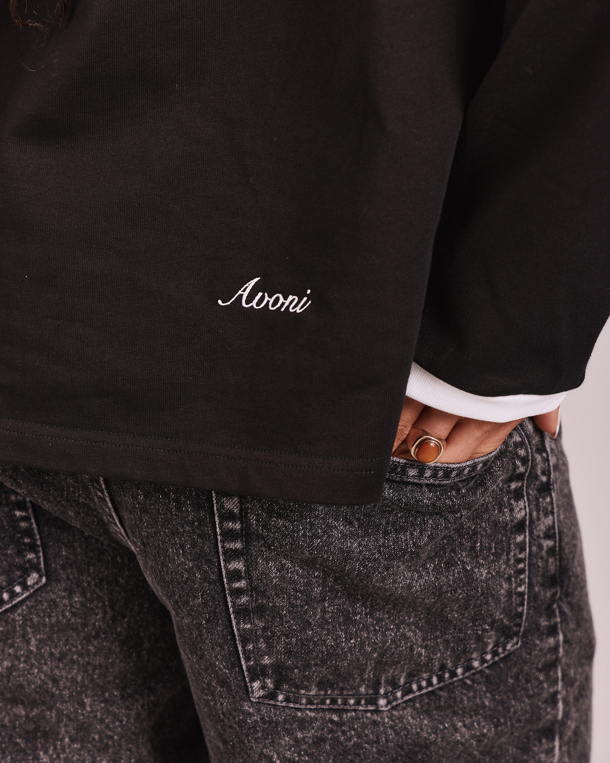 LS Ringer Tee - Black/White