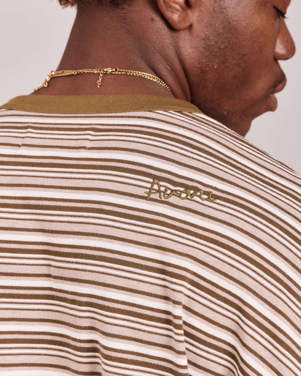 LS Classic Tee - Green/Grey Stripe