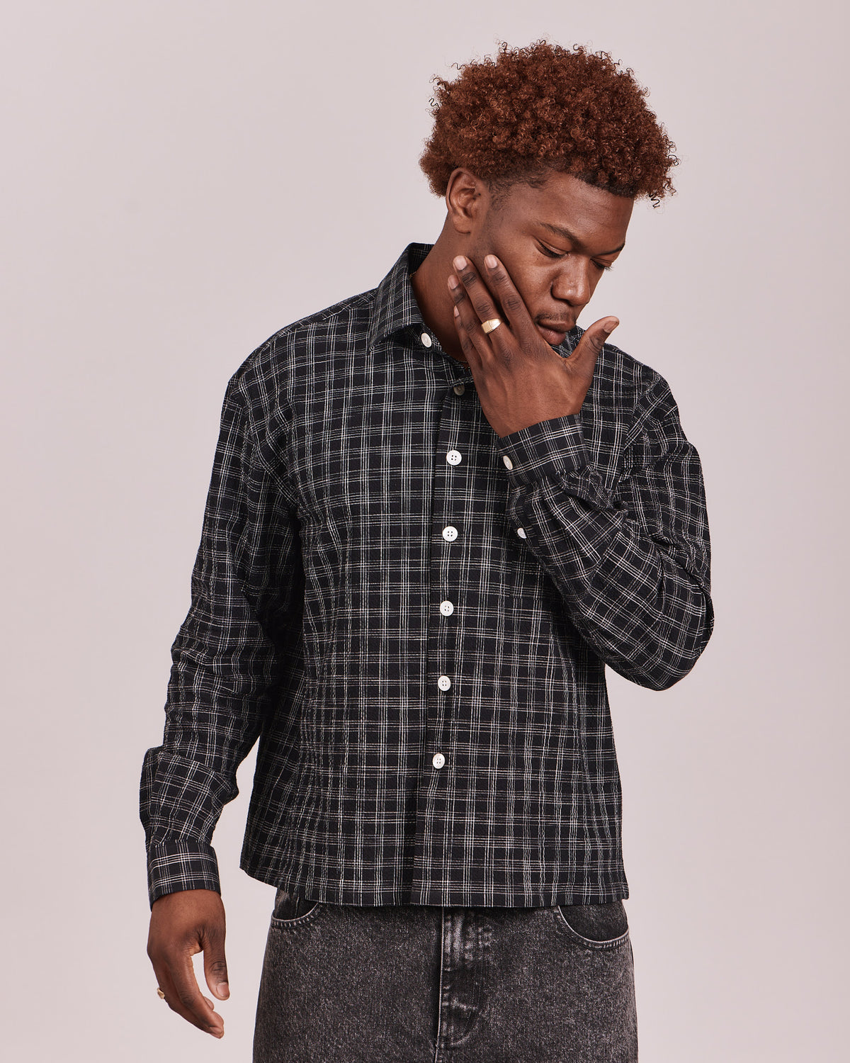 LS Checkered Shirt - Black/White