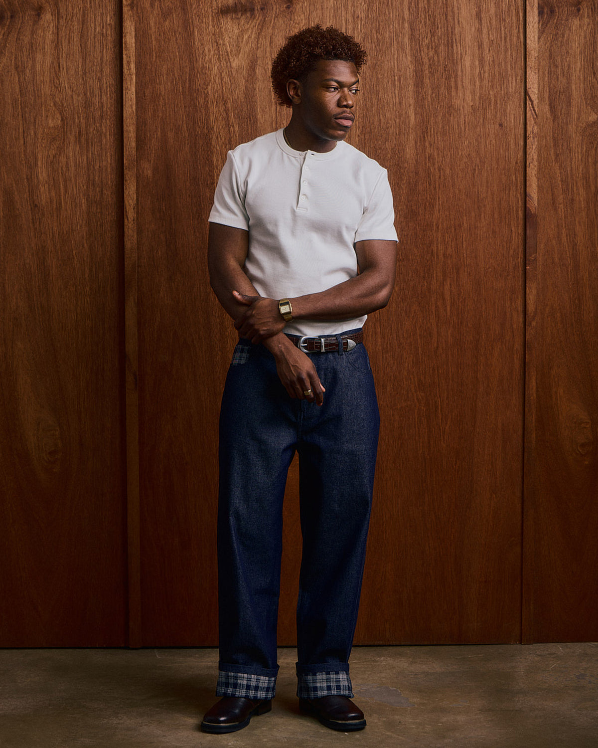Baggy Jeans - Indigo/Navy Check