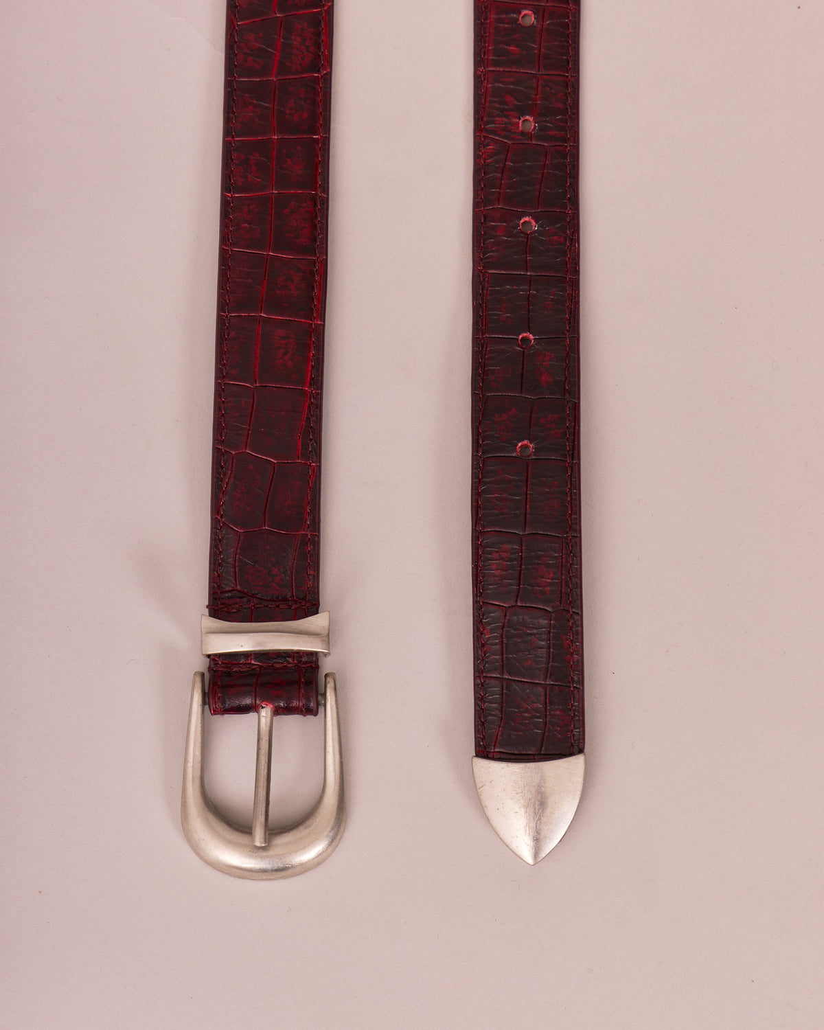Leather Belt - Burgundy