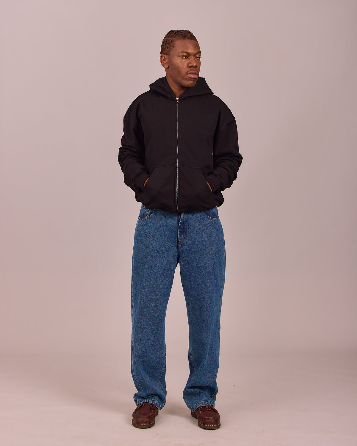 Essential Zip Hoodie - Black