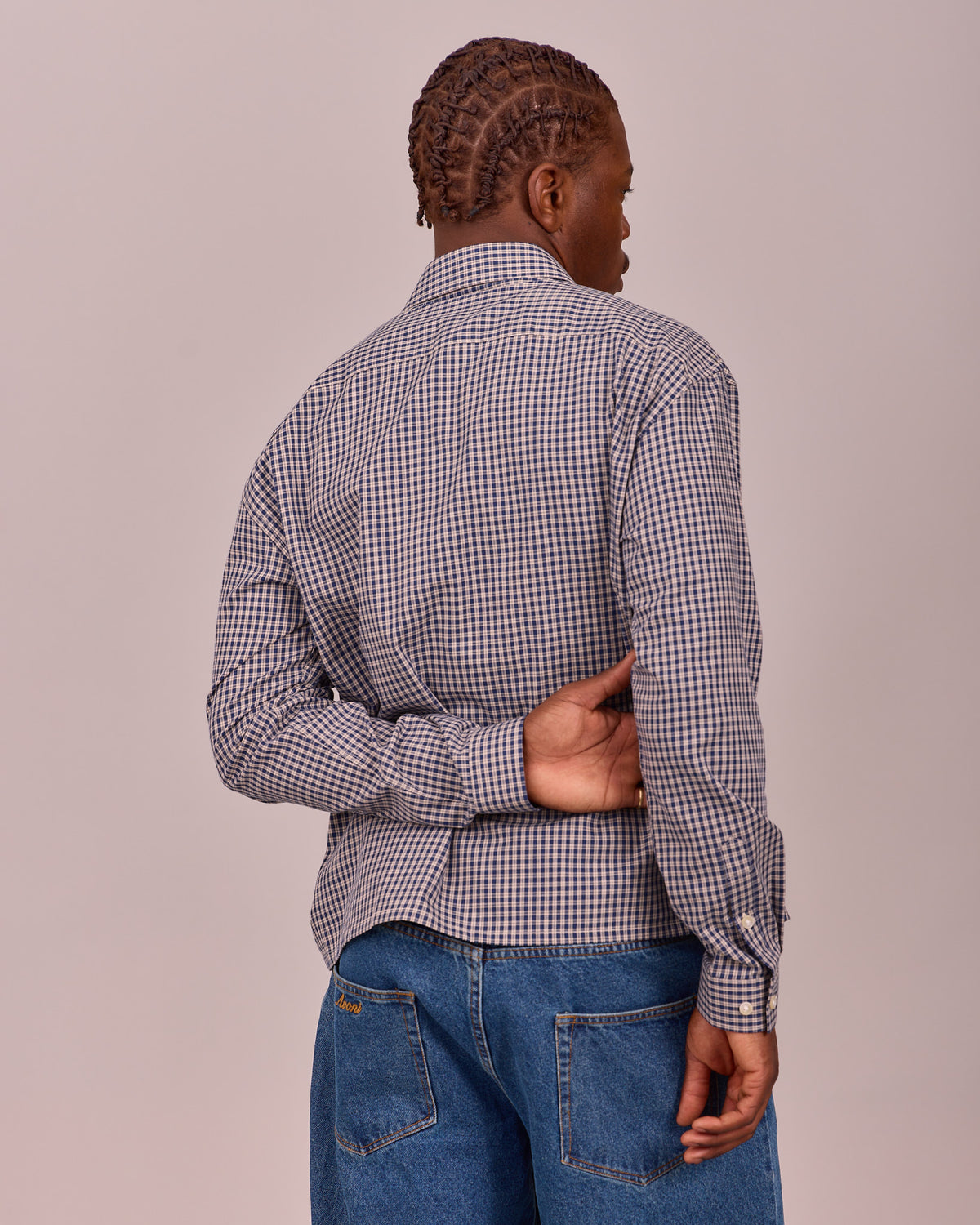 LS Checkered Shirt - Navy/Marshmallow