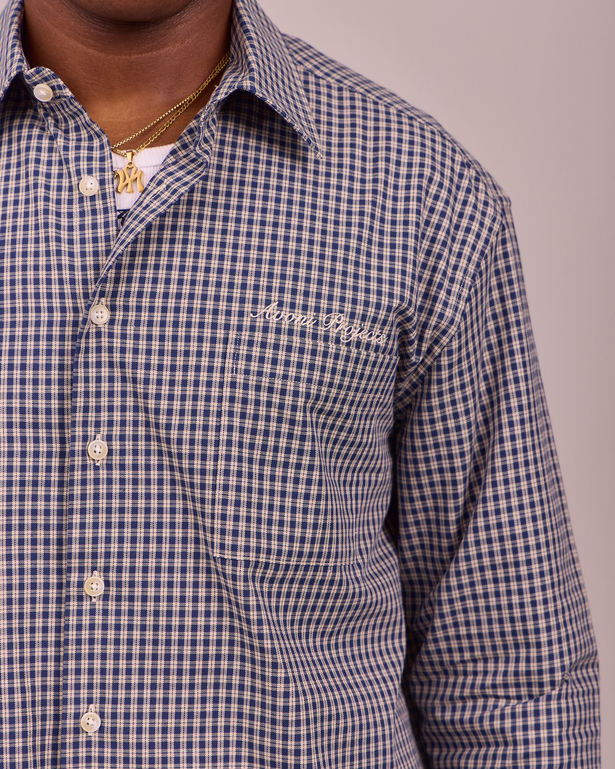 LS Checkered Shirt - Navy/Marshmallow