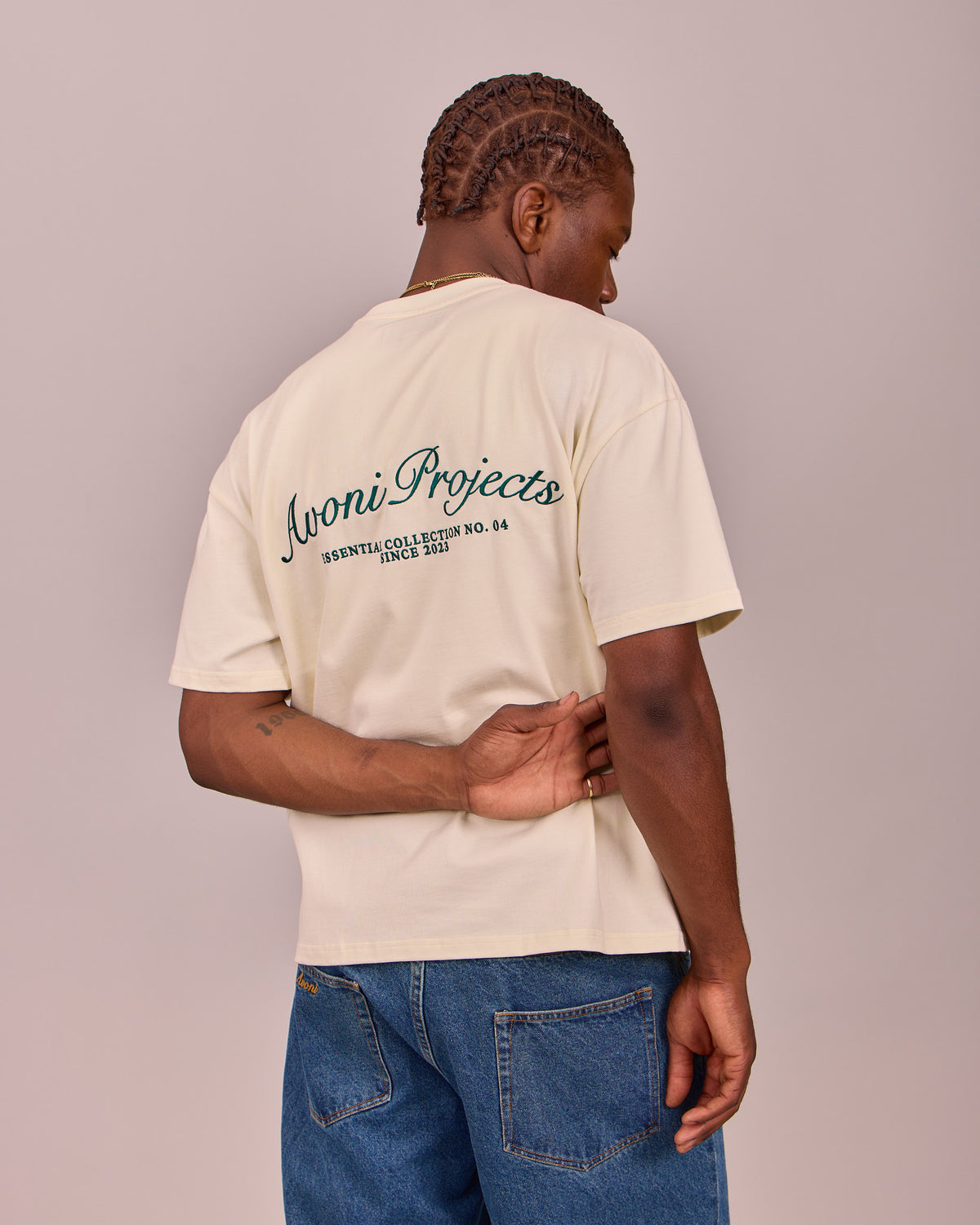 SS Classic Essential Tee - Off White/Green