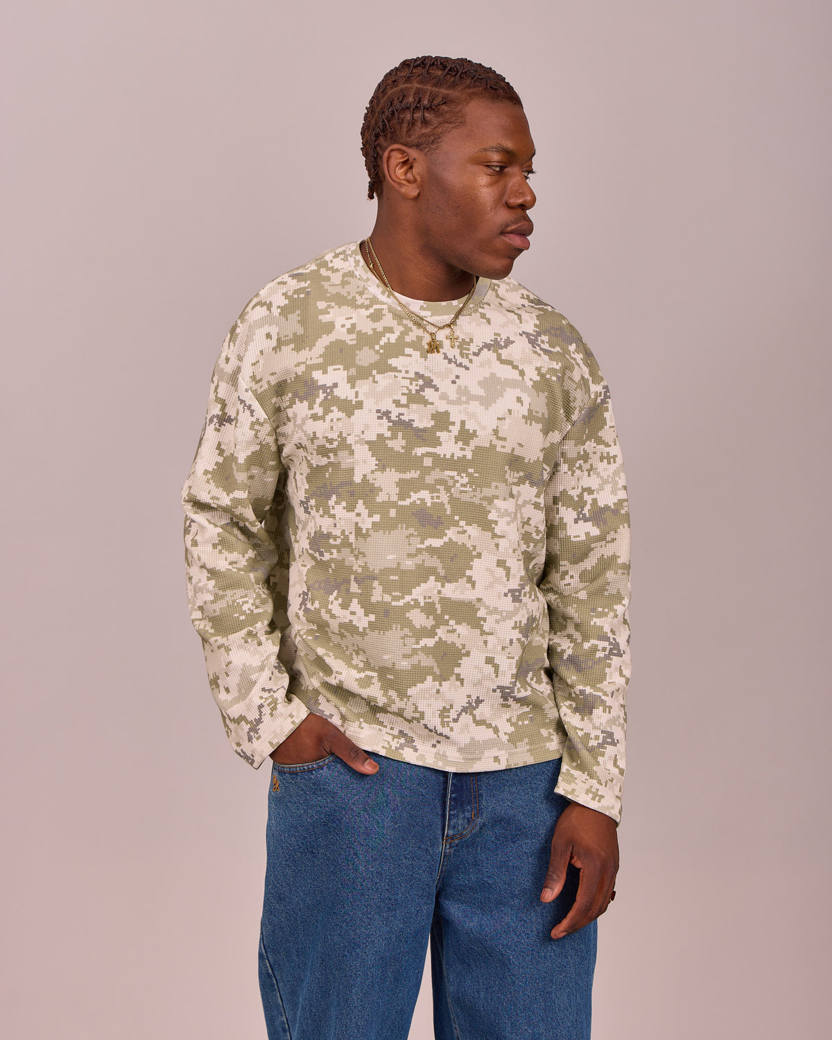LS Classic Waffle Tee - Camo