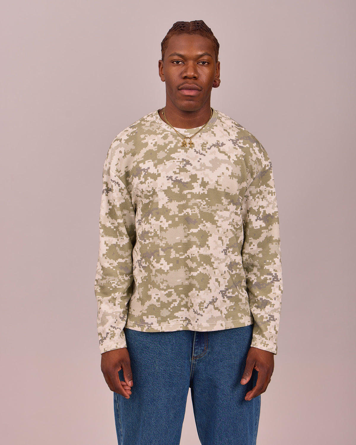 LS Classic Waffle Tee - Camo
