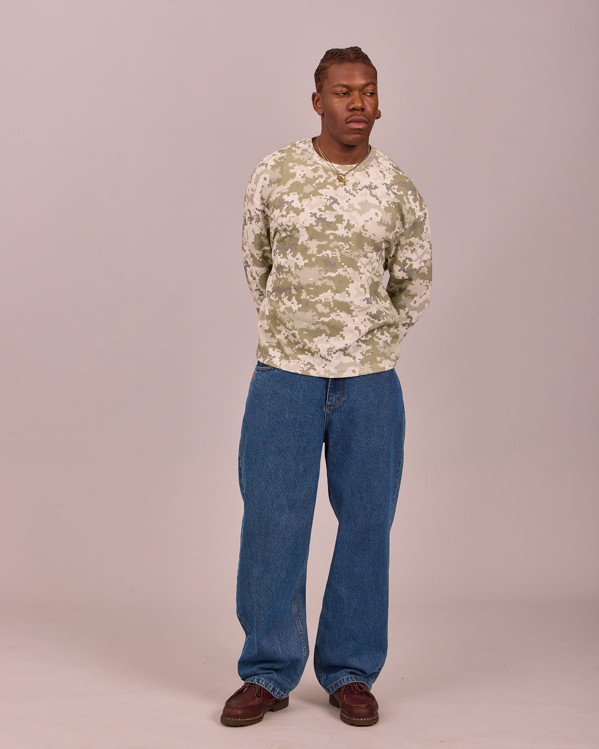 LS Classic Waffle Tee - Camo