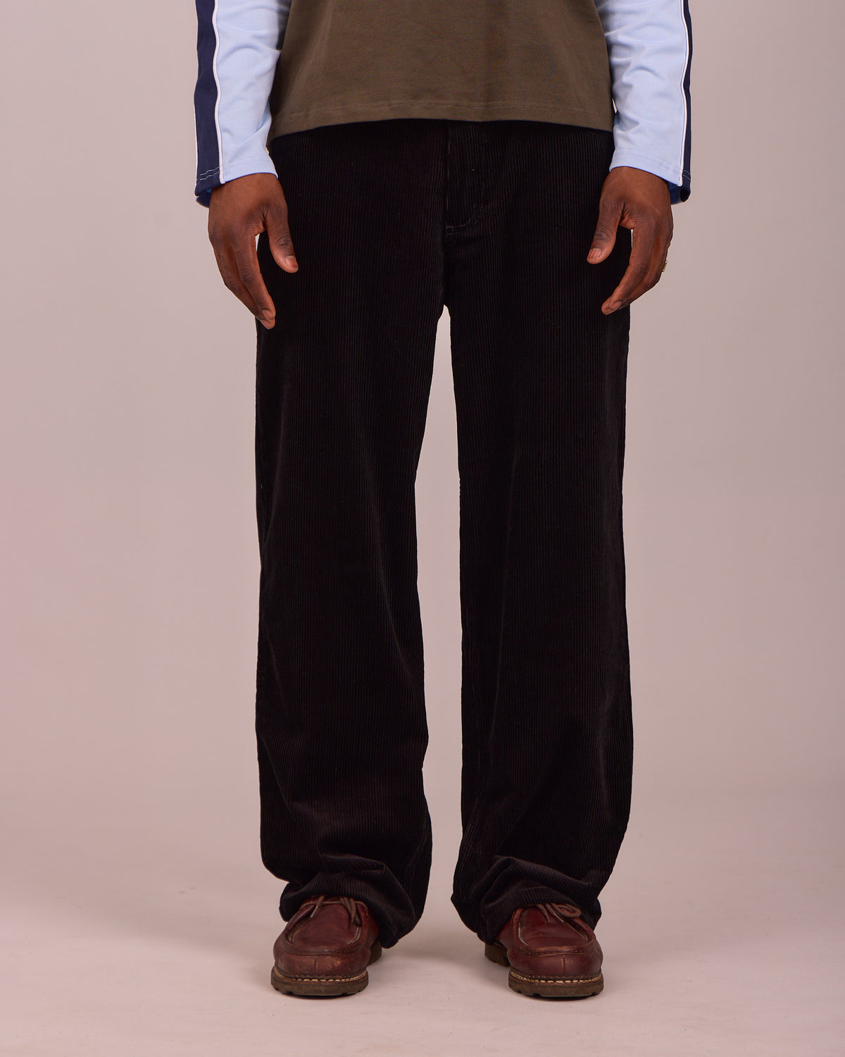 Straight Corduroy Pants - Black