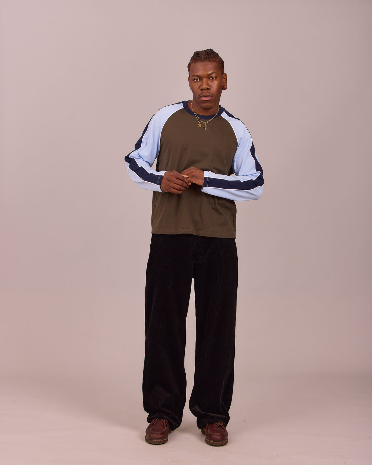 Straight Corduroy Pants - Black